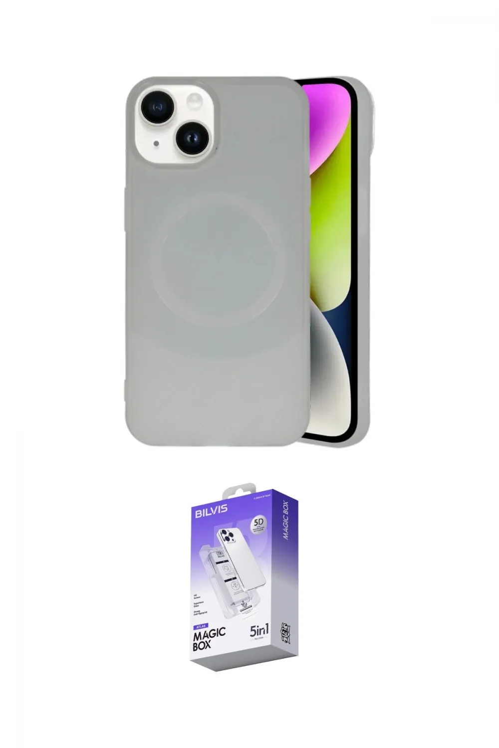 ieg™ iPhone 14 Kılıf Ufuk Serisi - Siyah Bilvis 5in1 3D Magic Cam Ekran Koruyucu