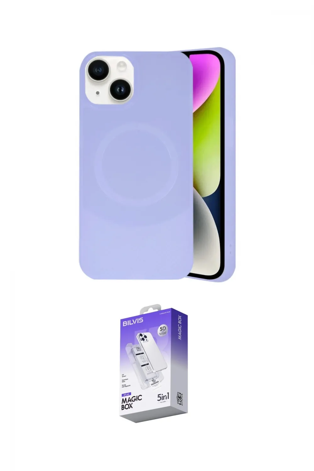 ieg™ iPhone 14 Kılıf Ufuk Serisi - Siyah Bilvis 5in1 3D Magic Cam Ekran Koruyucu