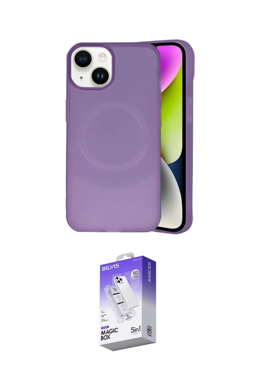 ieg™ iPhone 14 Kılıf Ufuk Serisi - Siyah Bilvis 5in1 3D Magic Cam Ekran Koruyucu