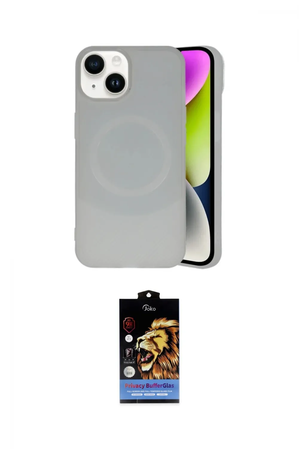 ieg™ iPhone 14 Kılıf Ufuk Serisi - Siyah Buffer Hayalet Cam Ekran Koruyucu