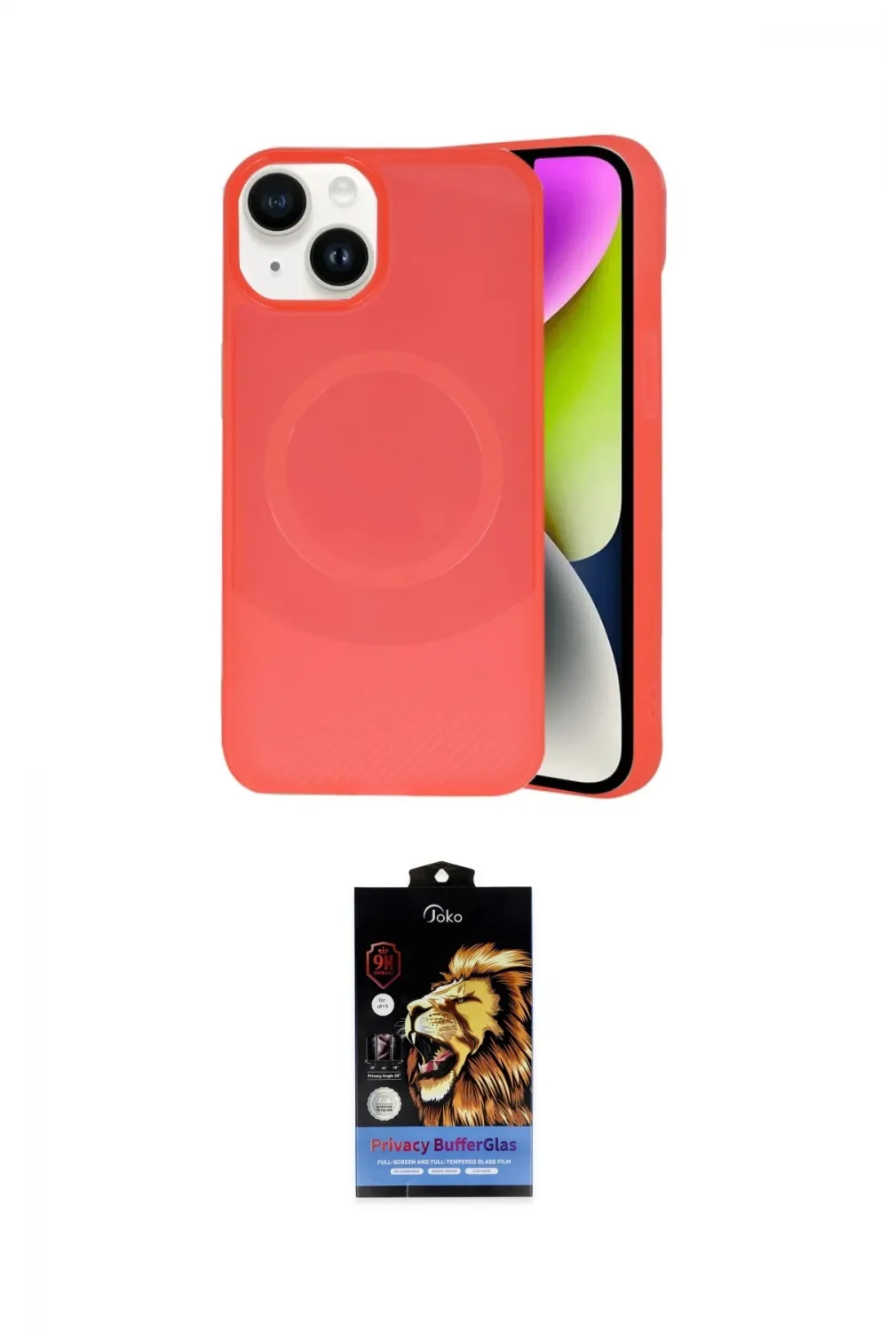 ieg™ iPhone 14 Kılıf Ufuk Serisi - Siyah Buffer Hayalet Cam Ekran Koruyucu