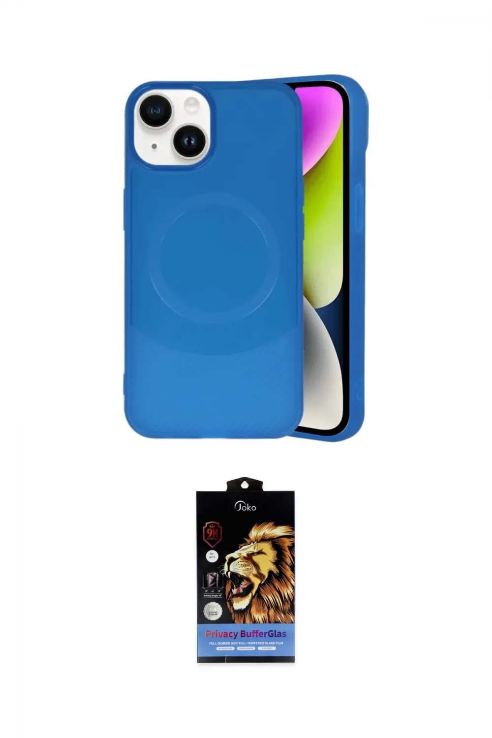 ieg™ iPhone 14 Kılıf Ufuk Serisi - Siyah Buffer Hayalet Cam Ekran Koruyucu
