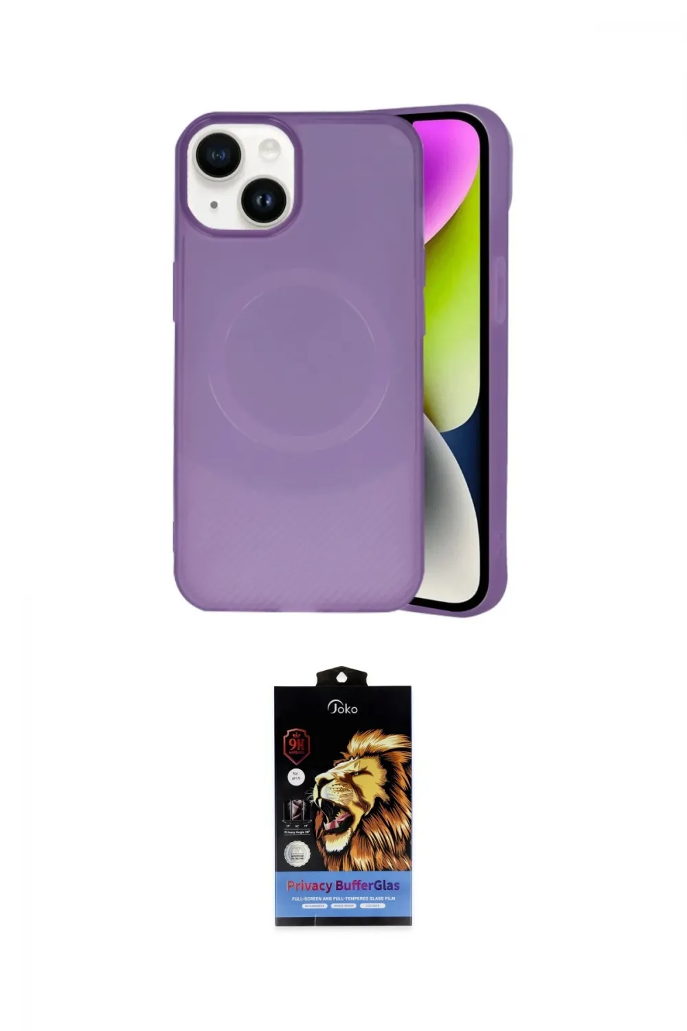 ieg™ iPhone 14 Kılıf Ufuk Serisi - Siyah Buffer Hayalet Cam Ekran Koruyucu