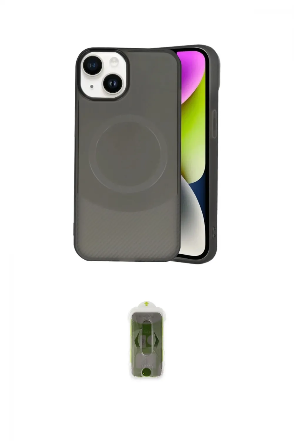 ieg™ iPhone 14 Kılıf Ufuk Serisi - Siyah Joko Magic 5D Hayalet Cam