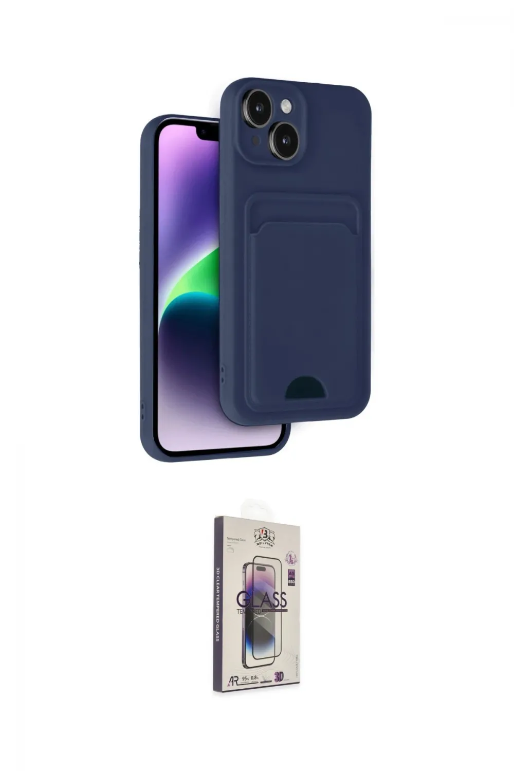 ieg™ iPhone 14 Kılıf Vadi Çizgi Prime - Siyah Bilvis 3D Cam Ekran Koruyucu