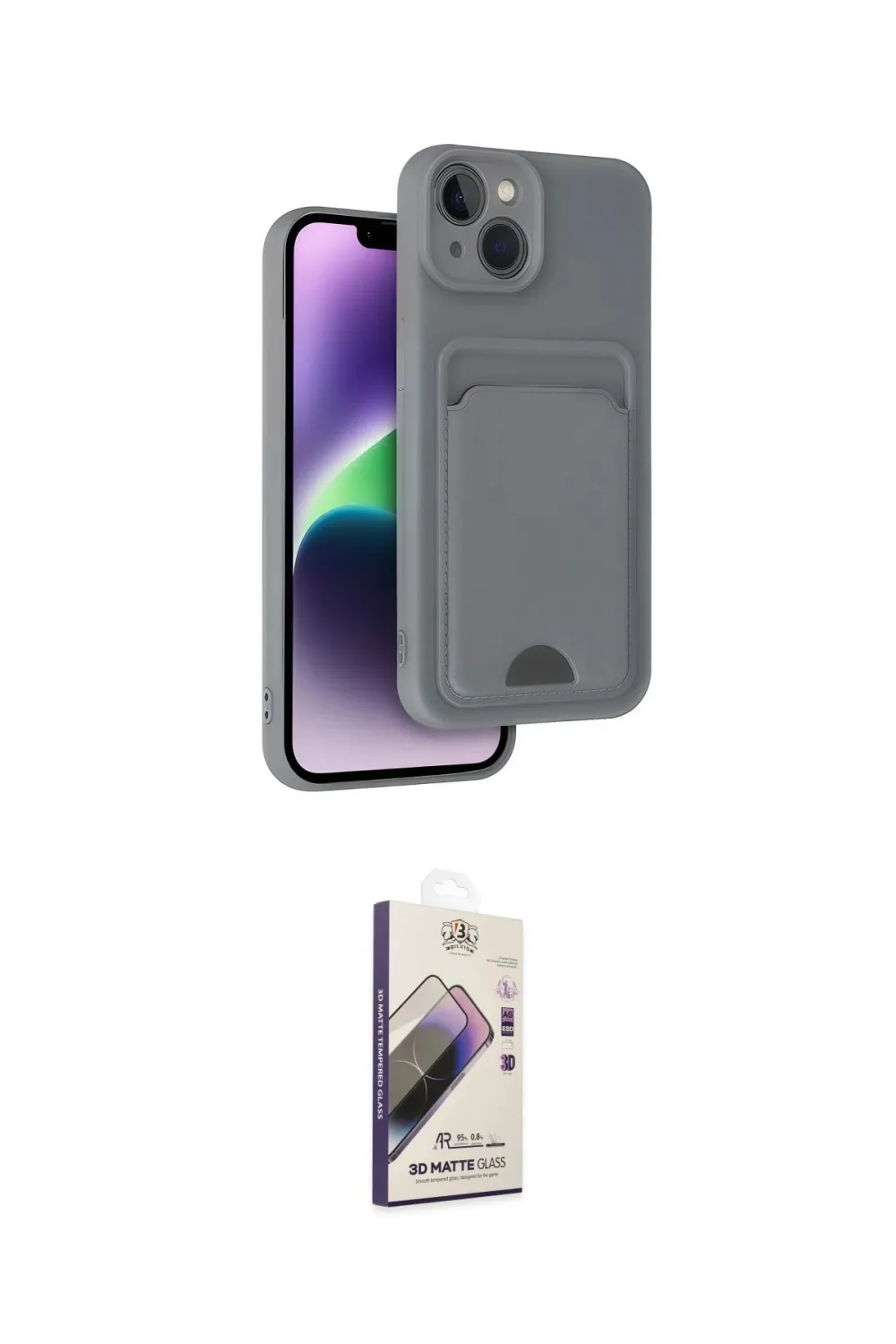 ieg™ iPhone 14 Kılıf Vadi Çizgi Prime - Siyah Bilvis 3D Mat Cam Ekran Koruyucu