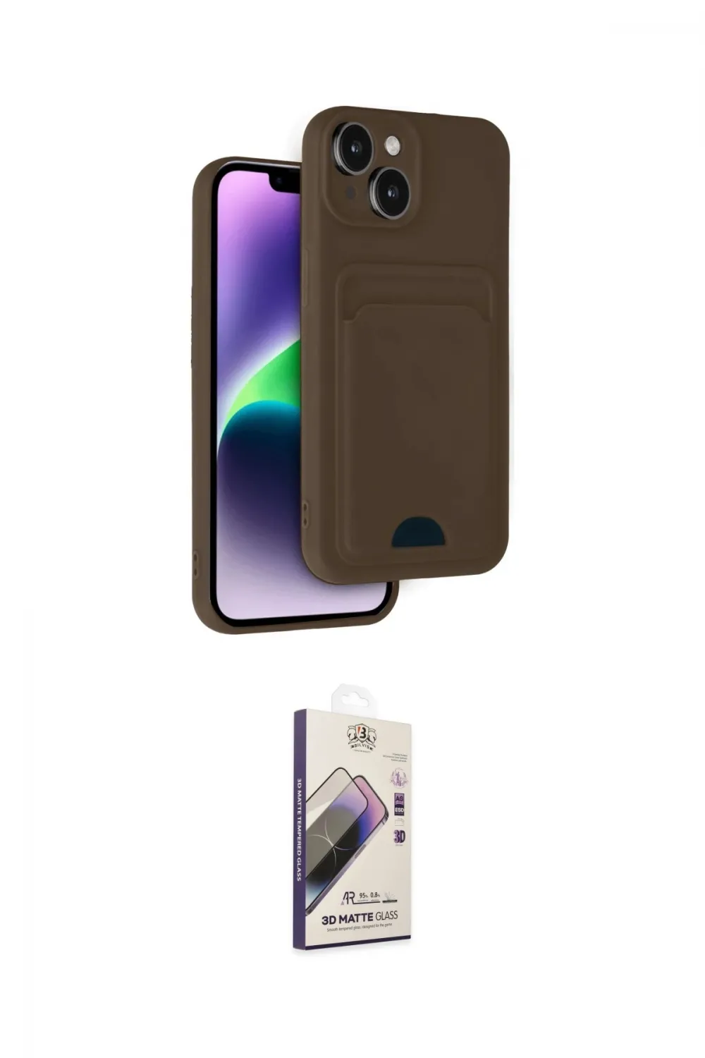 ieg™ iPhone 14 Kılıf Vadi Çizgi Prime - Siyah Bilvis 3D Mat Cam Ekran Koruyucu