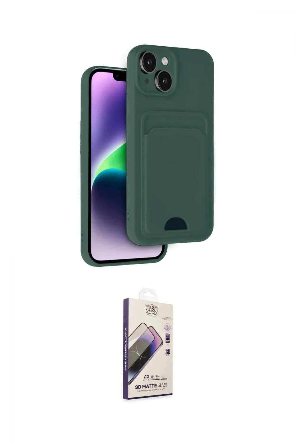 ieg™ iPhone 14 Kılıf Vadi Çizgi Prime - Siyah Bilvis 3D Mat Cam Ekran Koruyucu