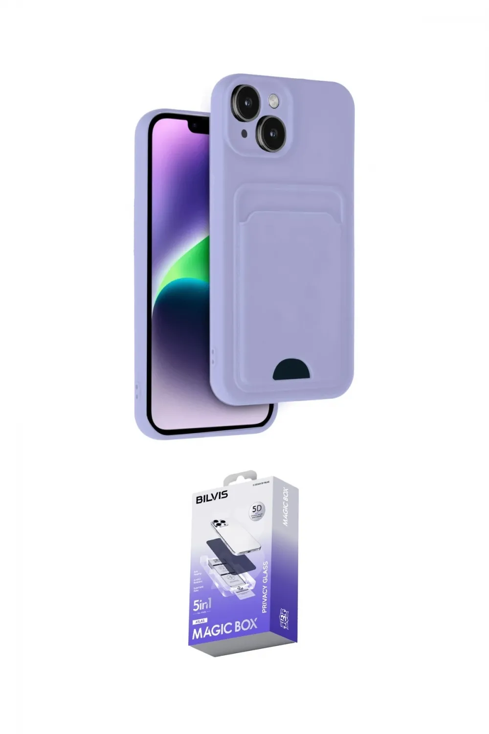ieg™ iPhone 14 Kılıf Vadi Çizgi Prime - Siyah Bilvis 5in1 5D Magic Hayalet Cam Ekran Koruyucu
