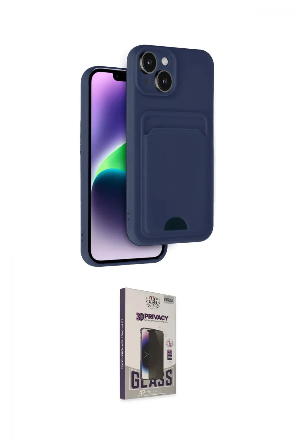 ieg™ iPhone 14 Kılıf Vadi Çizgi Prime - Siyah Bilvis Hayalet Cam Ekran Koruyucu