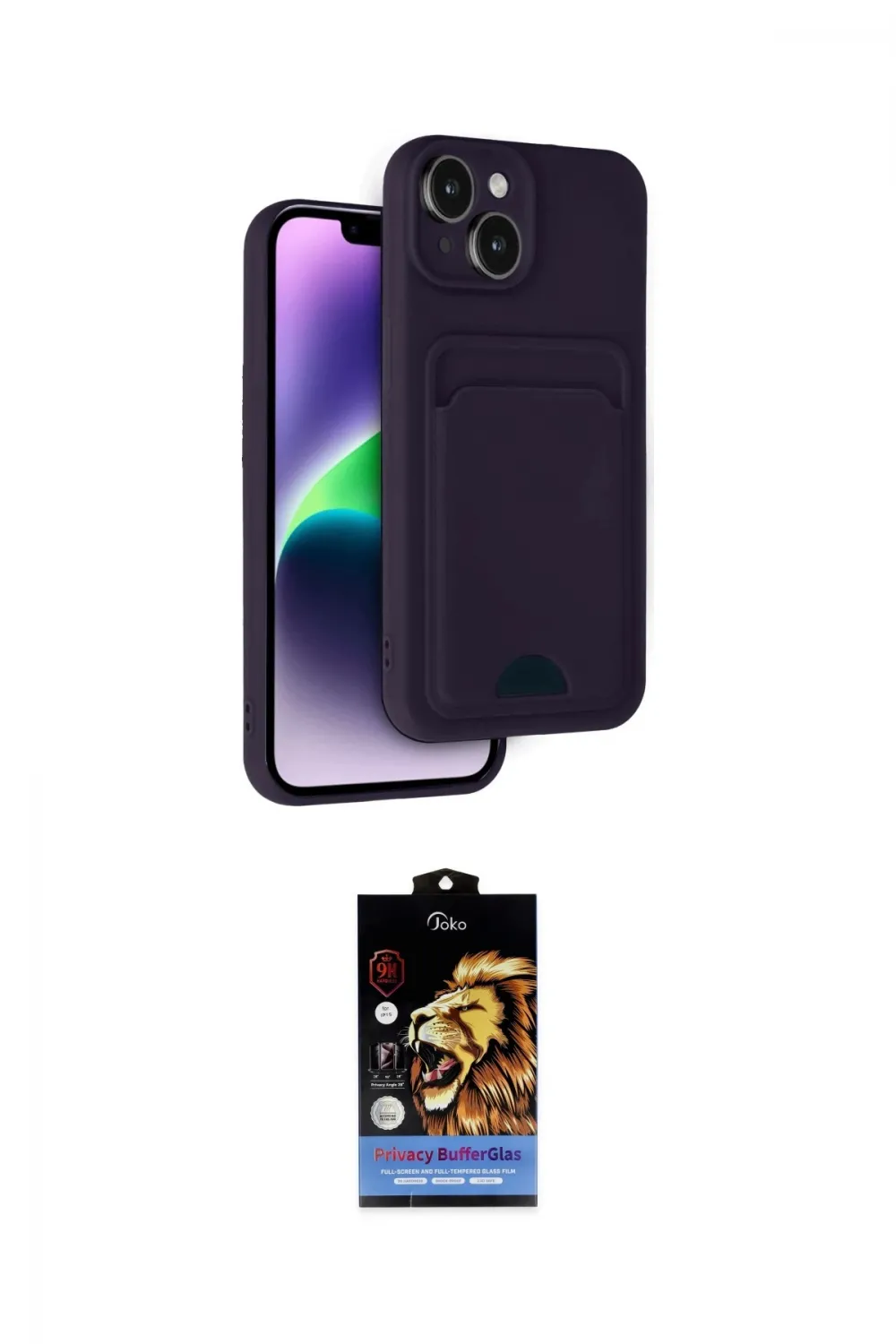 ieg™ iPhone 14 Kılıf Vadi Çizgi Prime - Siyah Buffer Hayalet Cam Ekran Koruyucu