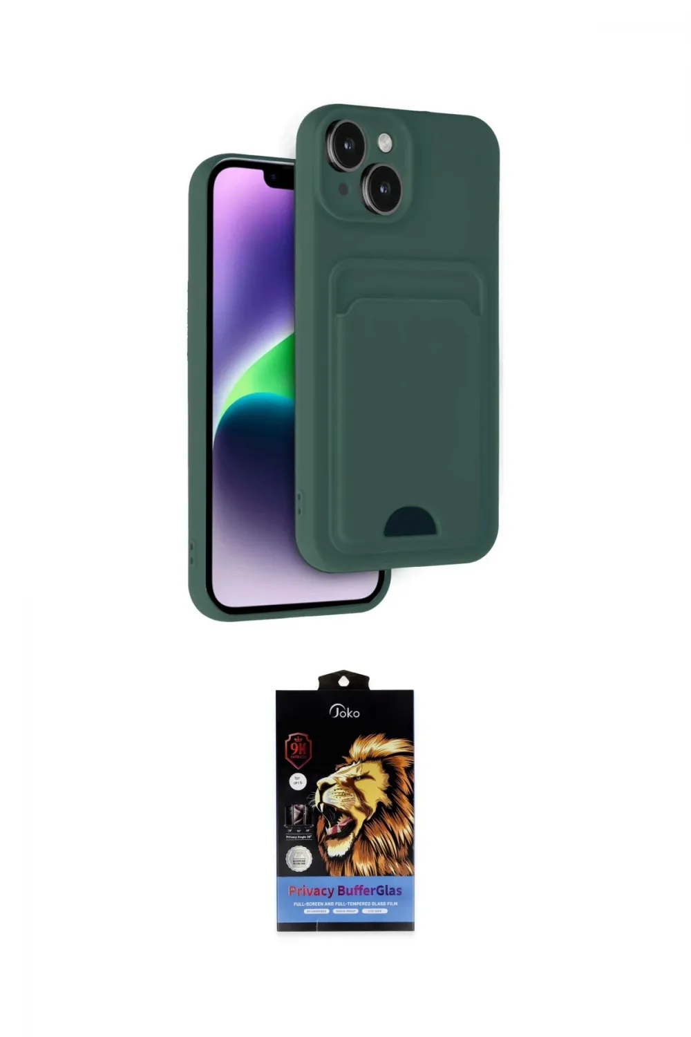 ieg™ iPhone 14 Kılıf Vadi Çizgi Prime - Siyah Buffer Hayalet Cam Ekran Koruyucu