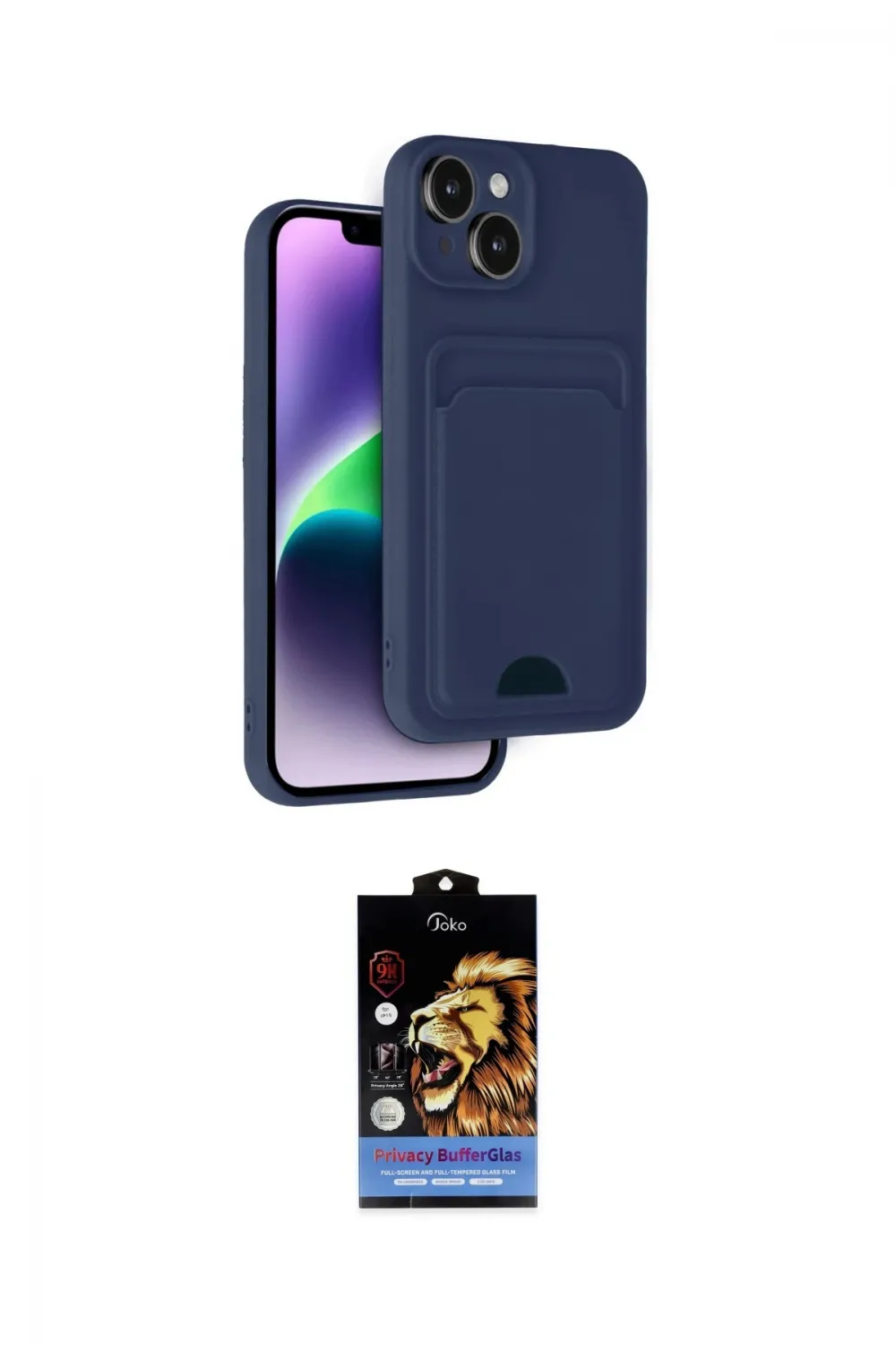 ieg™ iPhone 14 Kılıf Vadi Çizgi Prime - Siyah Buffer Hayalet Cam Ekran Koruyucu