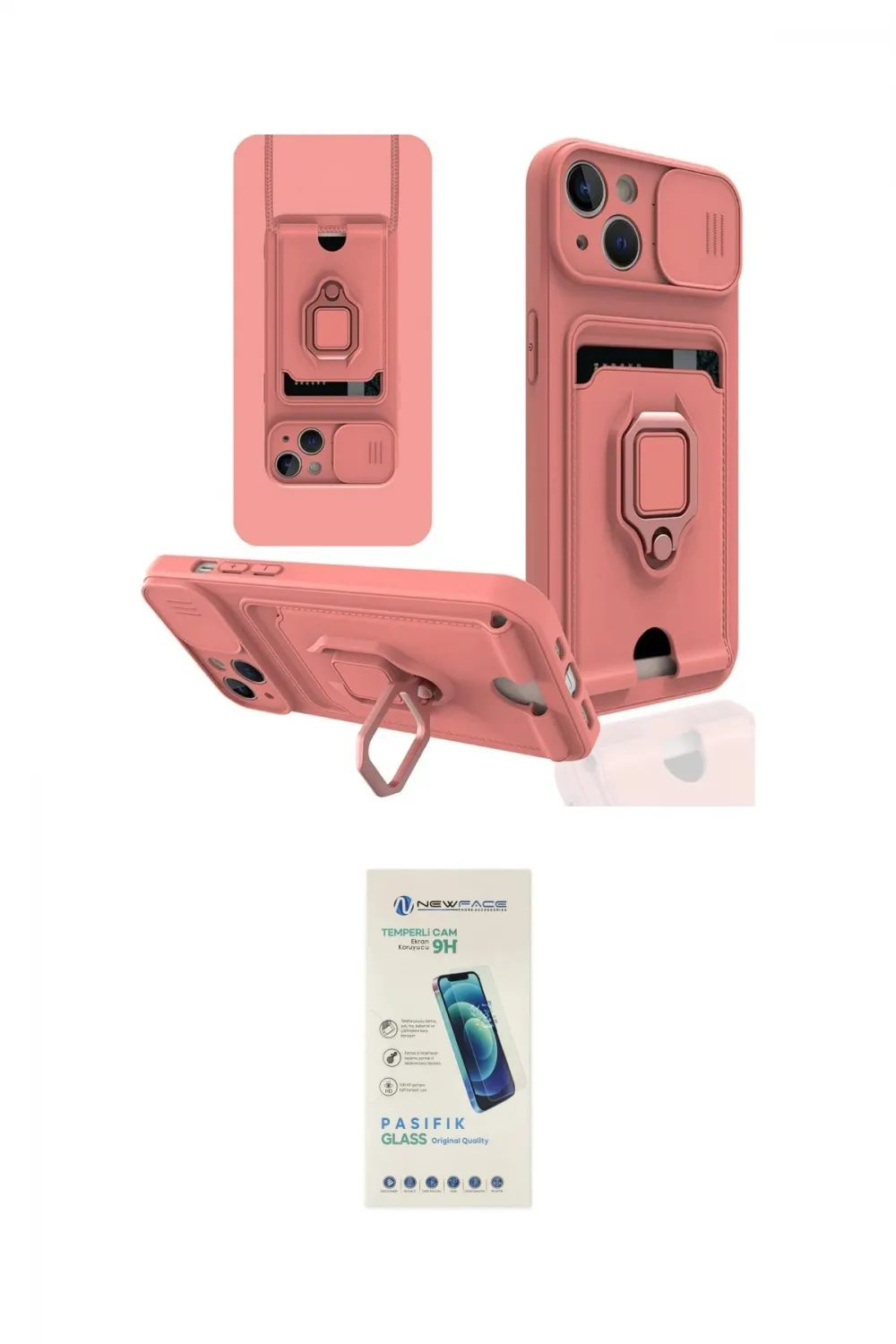 ieg™ iPhone 14 Kılıf Vadi Form Prime - Şeffaf Pasifik Cam Ekran Koruyucu