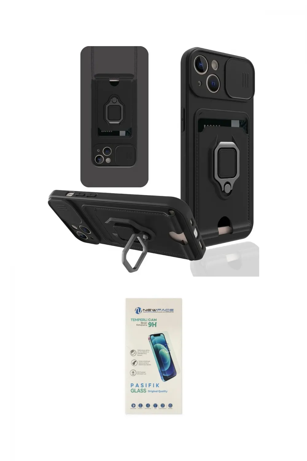 ieg™ iPhone 14 Kılıf Vadi Form Prime - Şeffaf Pasifik Cam Ekran Koruyucu