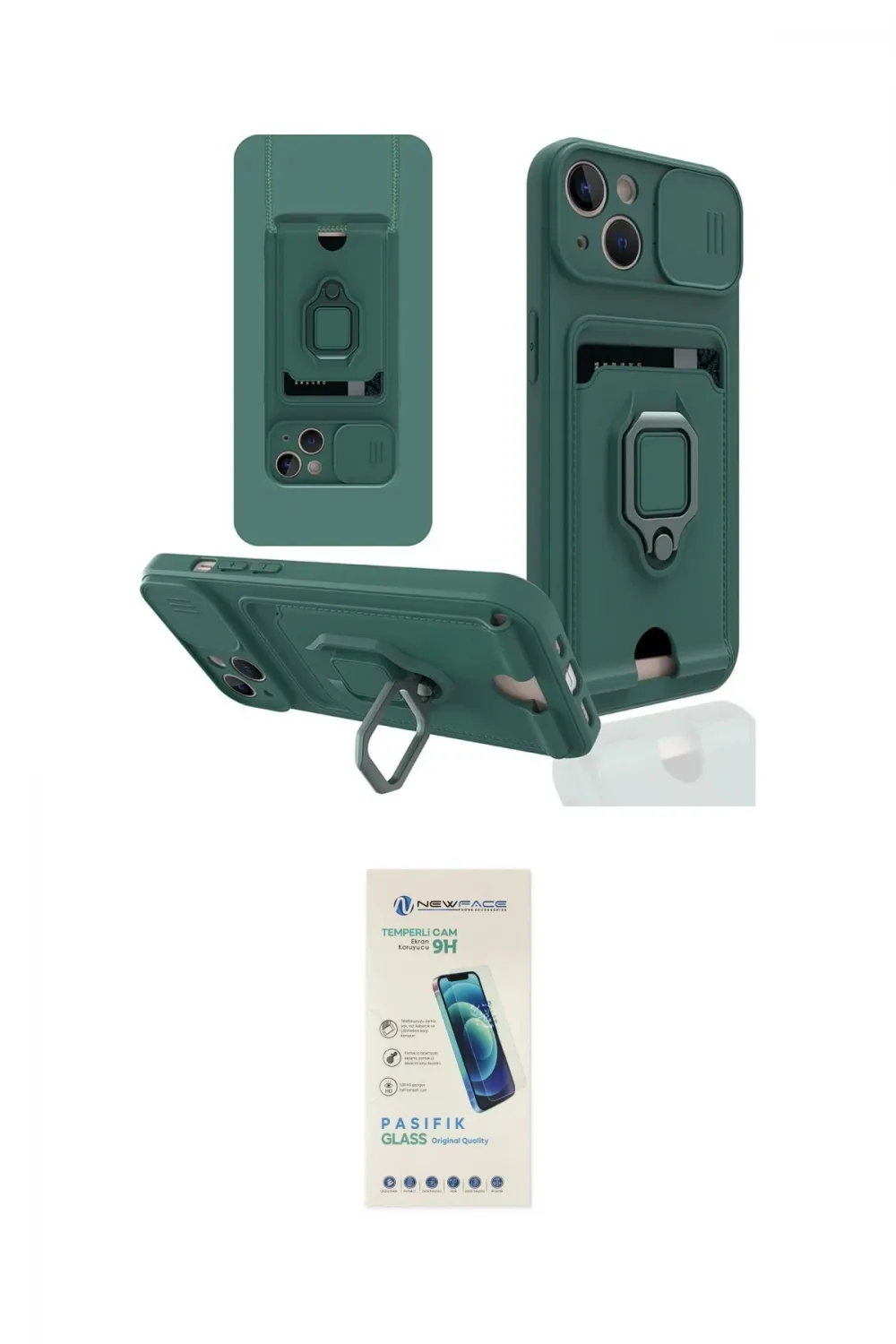 ieg™ iPhone 14 Kılıf Vadi Form Prime - Şeffaf Pasifik Cam Ekran Koruyucu