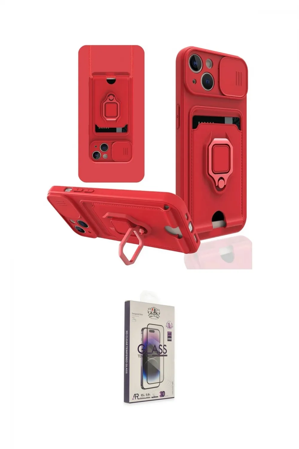 ieg™ iPhone 14 Kılıf Vadi Form Prime - Siyah Bilvis 3D Cam Ekran Koruyucu