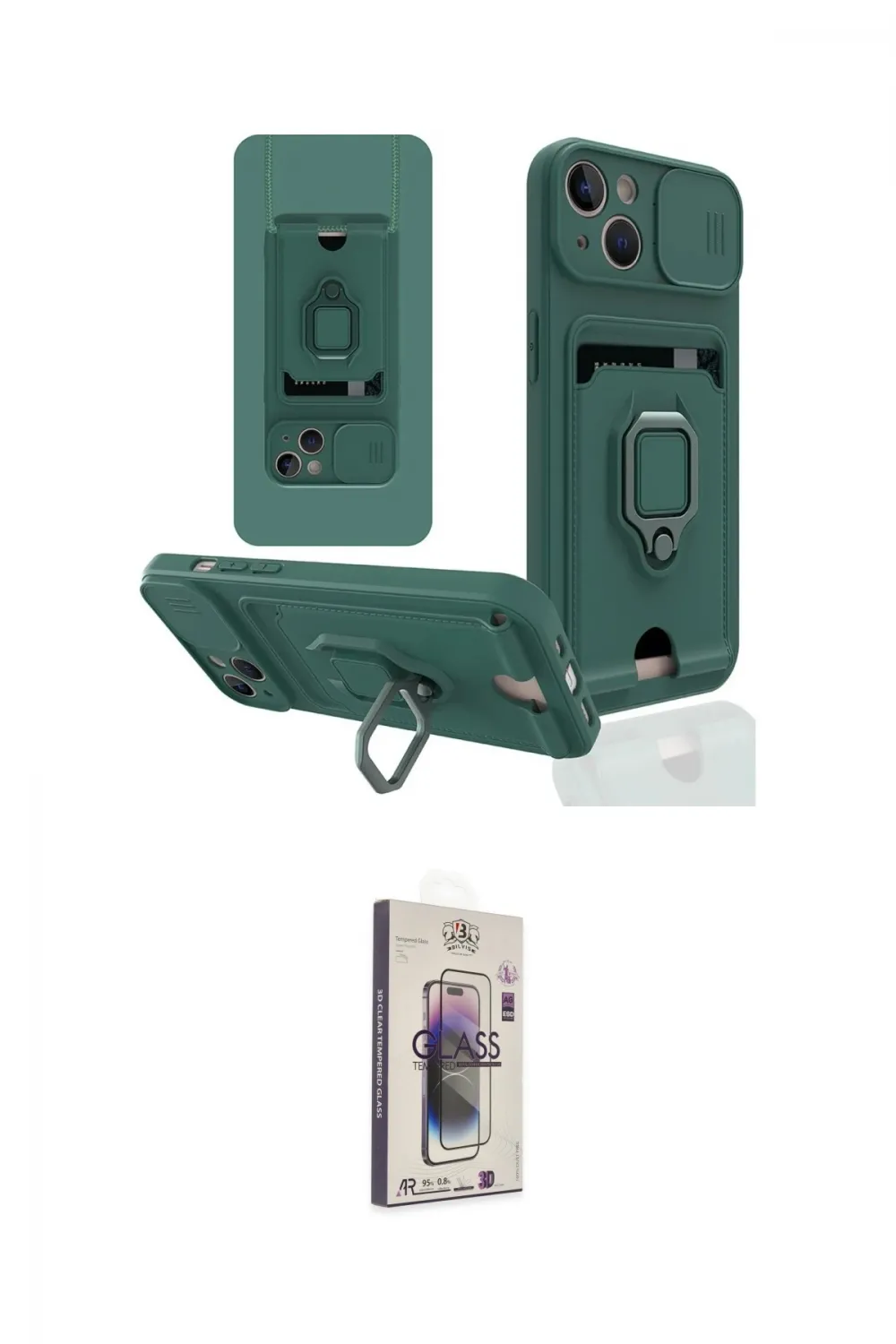 ieg™ iPhone 14 Kılıf Vadi Form Prime - Siyah Bilvis 3D Cam Ekran Koruyucu