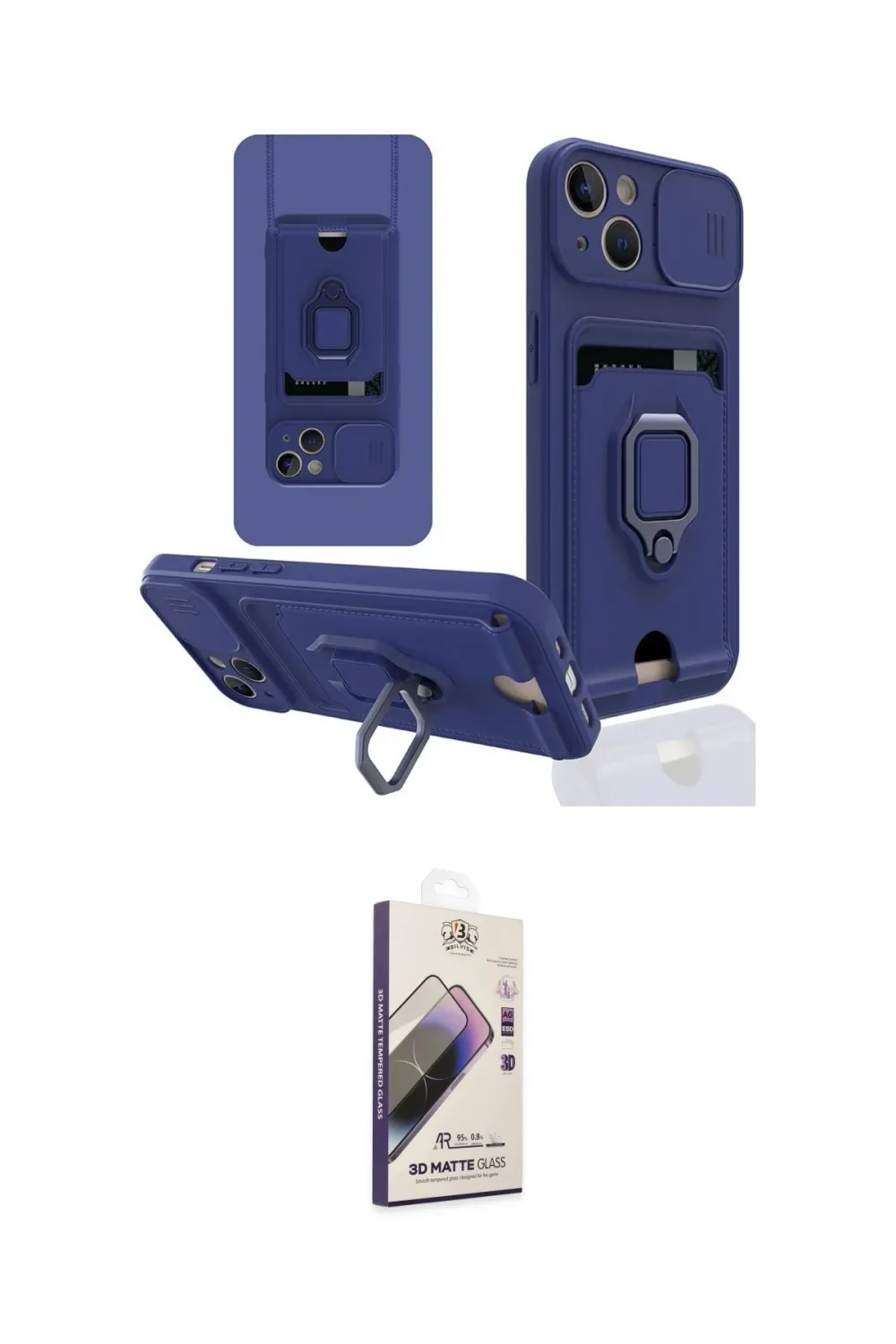 ieg™ iPhone 14 Kılıf Vadi Form Prime - Siyah Bilvis 3D Mat Cam Ekran Koruyucu