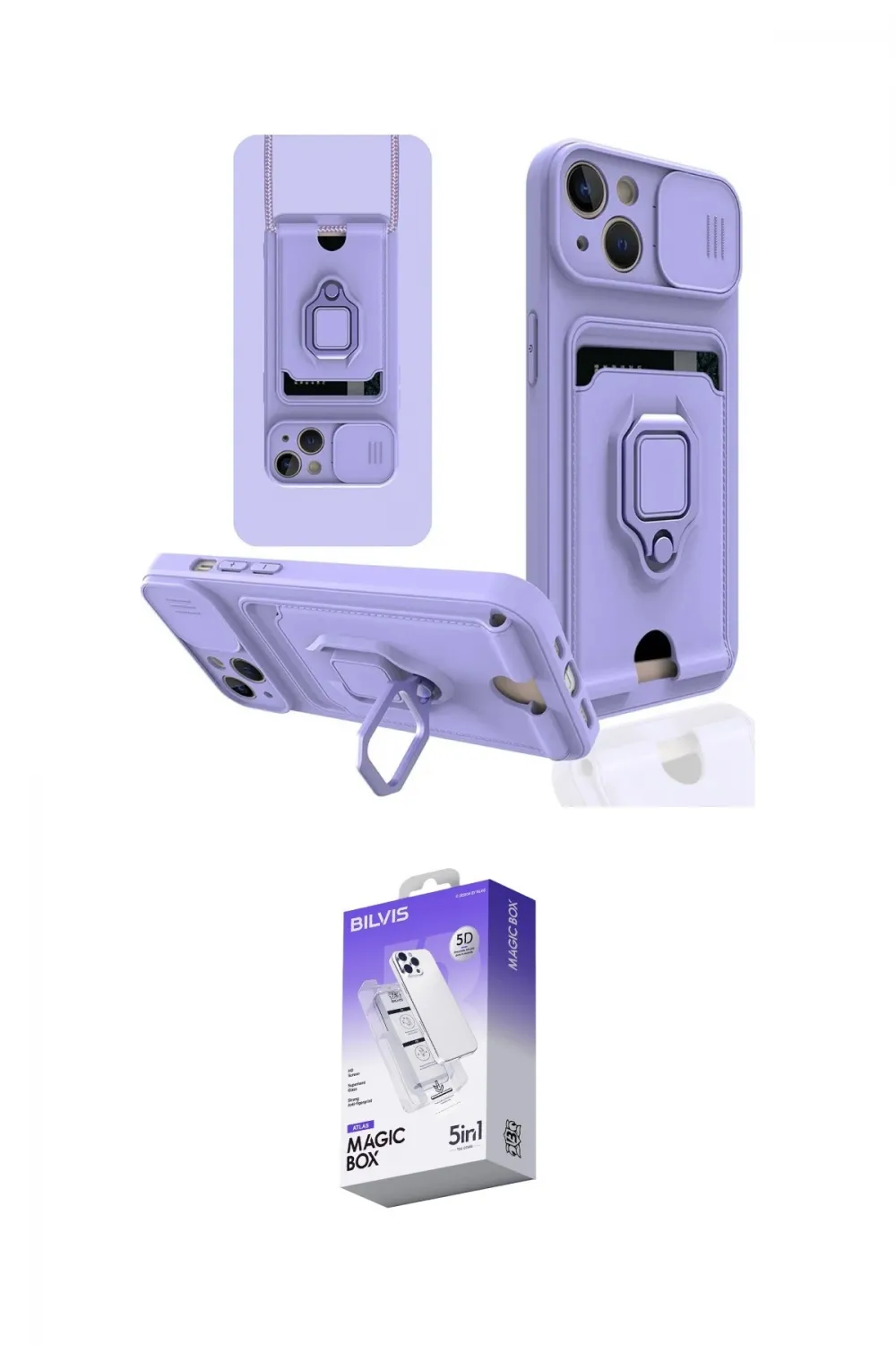 ieg™ iPhone 14 Kılıf Vadi Form Prime - Siyah Bilvis 5in1 3D Magic Cam Ekran Koruyucu