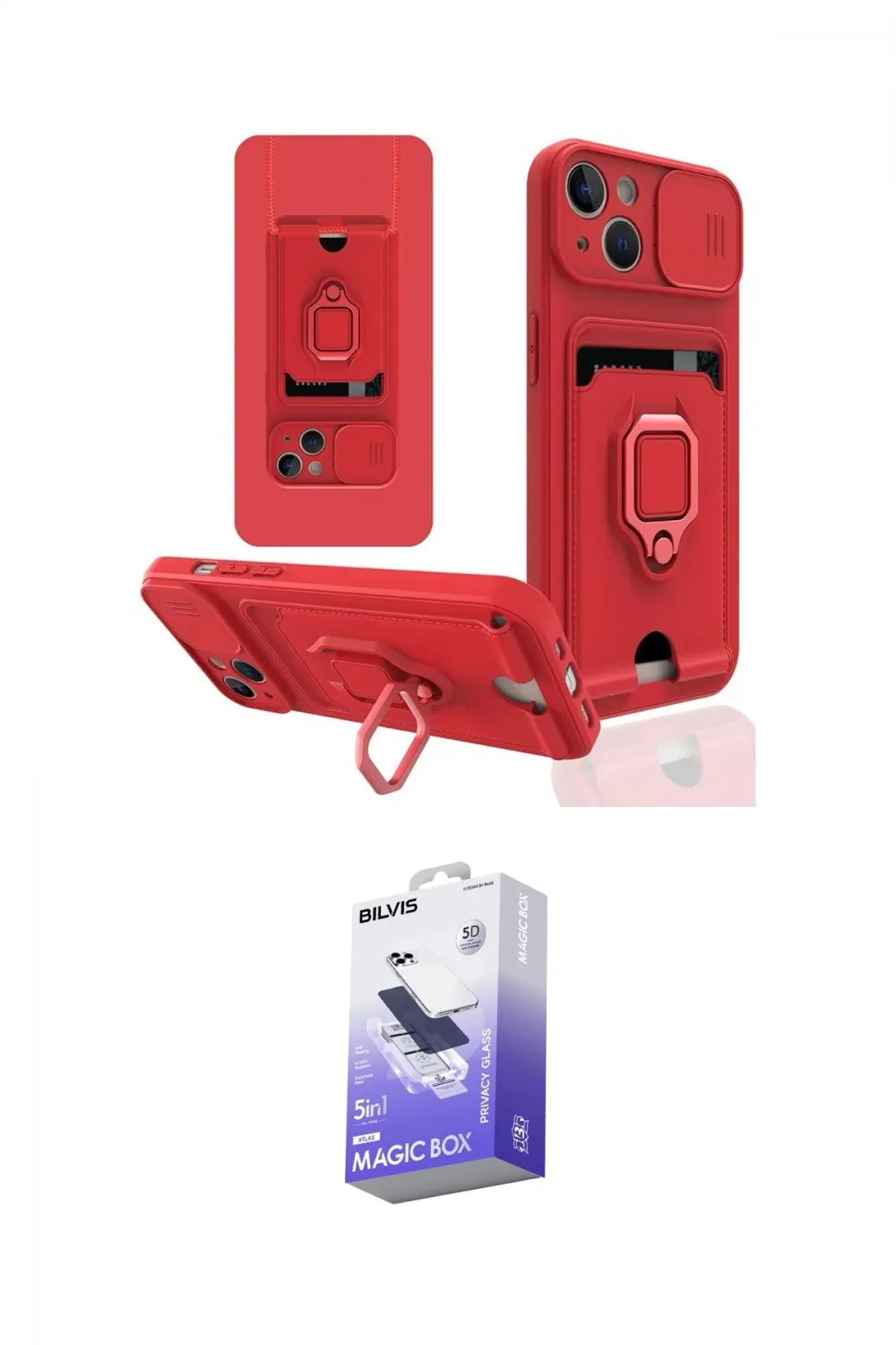 ieg™ iPhone 14 Kılıf Vadi Form Prime - Siyah Bilvis 5in1 5D Magic Hayalet Cam Ekran Koruyucu