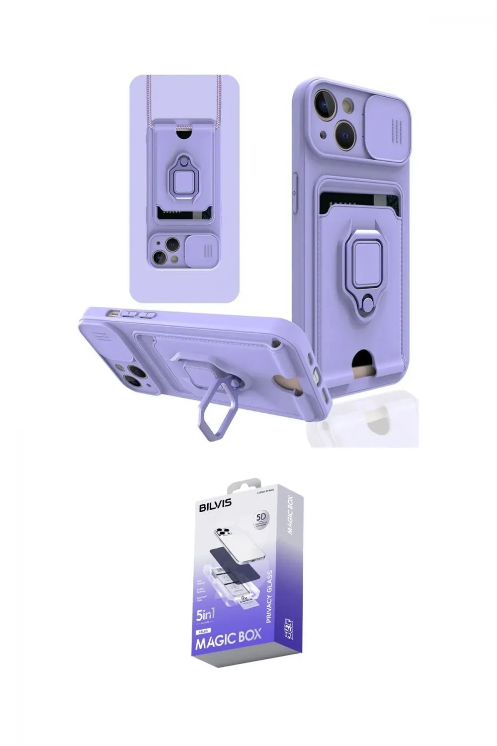 ieg™ iPhone 14 Kılıf Vadi Form Prime - Siyah Bilvis 5in1 5D Magic Hayalet Cam Ekran Koruyucu