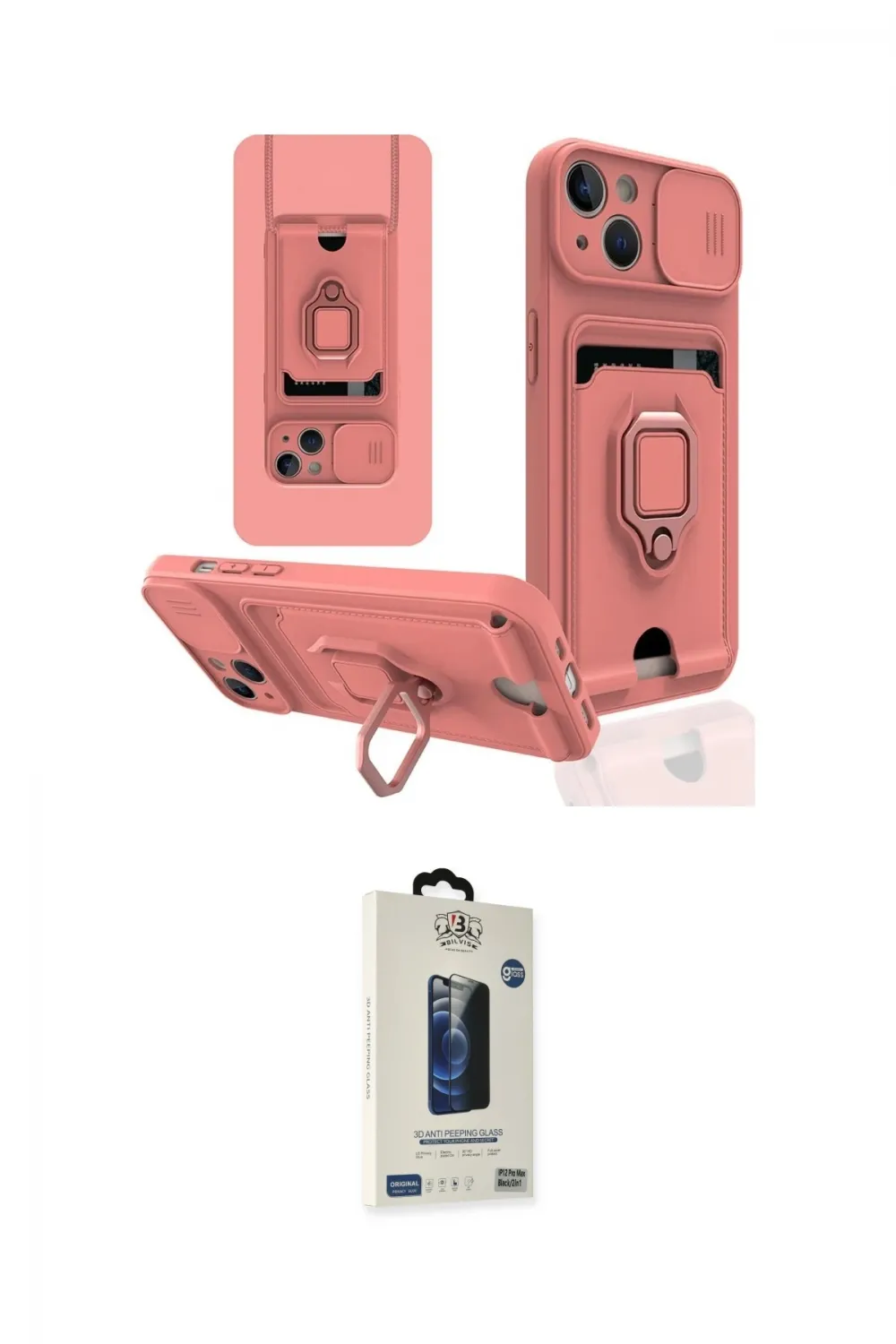 ieg™ iPhone 14 Kılıf Vadi Form Prime - Siyah Bilvis Hayalet Cam Ekran Koruyucu