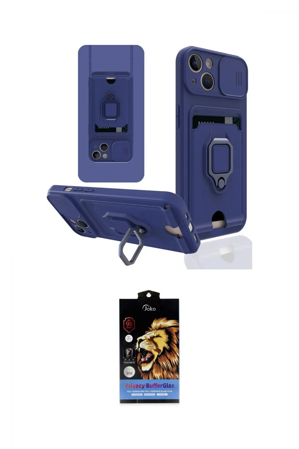 ieg™ iPhone 14 Kılıf Vadi Form Prime - Siyah Buffer Hayalet Cam Ekran Koruyucu