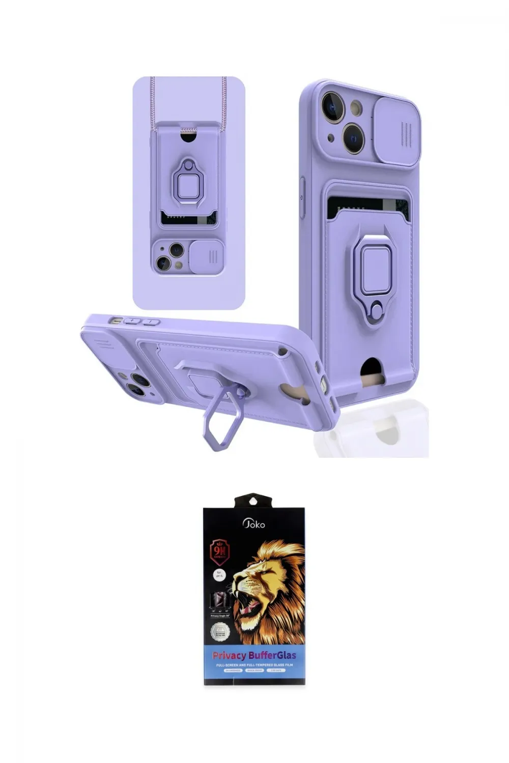 ieg™ iPhone 14 Kılıf Vadi Form Prime - Siyah Buffer Hayalet Cam Ekran Koruyucu