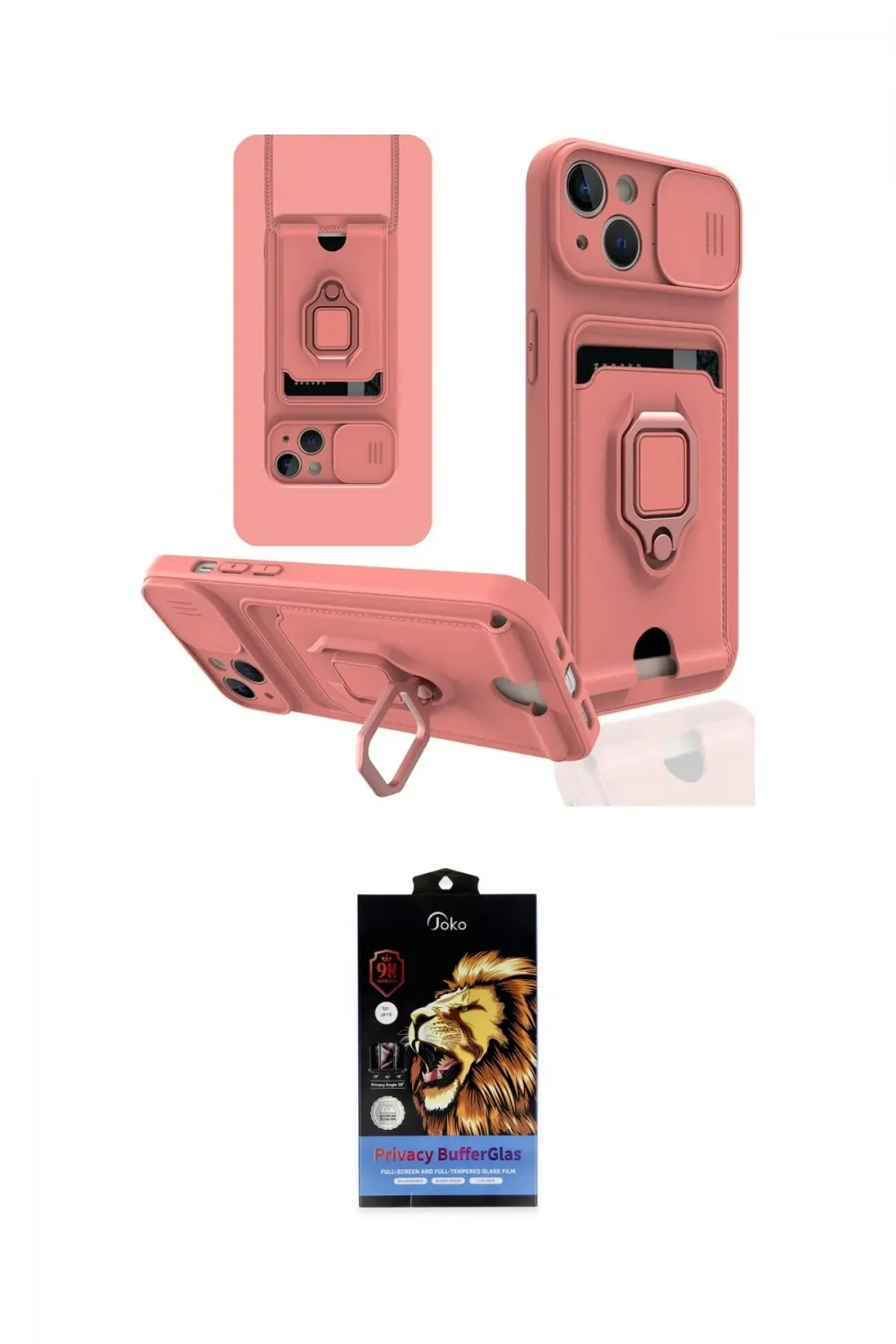 ieg™ iPhone 14 Kılıf Vadi Form Prime - Siyah Buffer Hayalet Cam Ekran Koruyucu