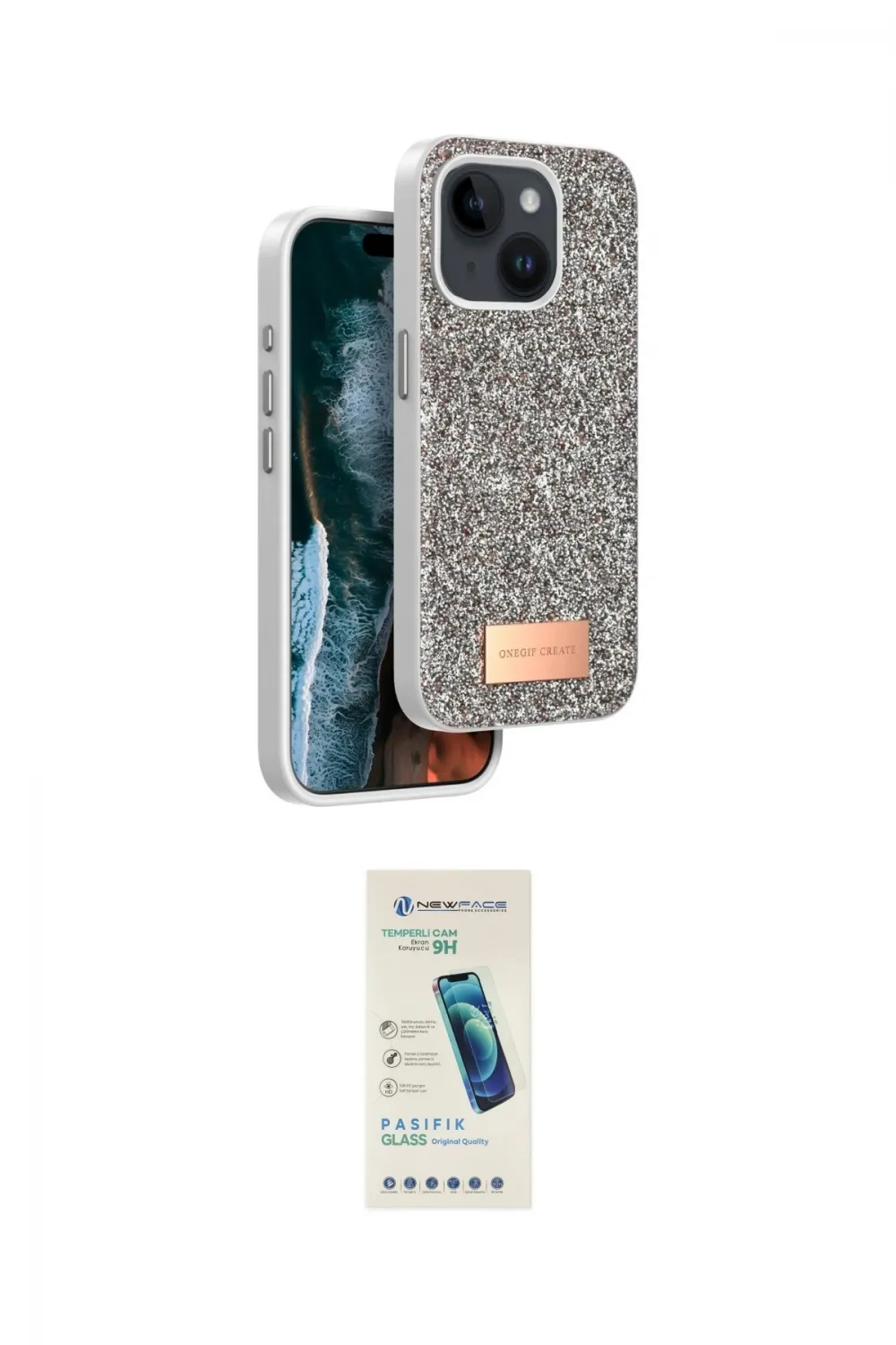 ieg™ iPhone 14 Kılıf Vadi Klasik Serisi - Şeffaf Pasifik Cam Ekran Koruyucu