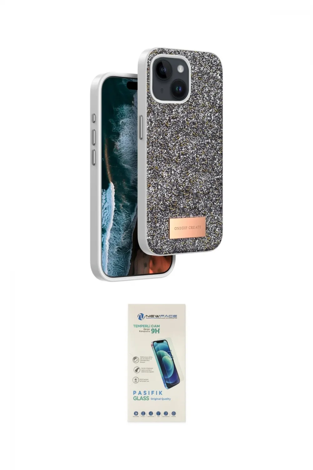 ieg™ iPhone 14 Kılıf Vadi Klasik Serisi - Şeffaf Pasifik Cam Ekran Koruyucu