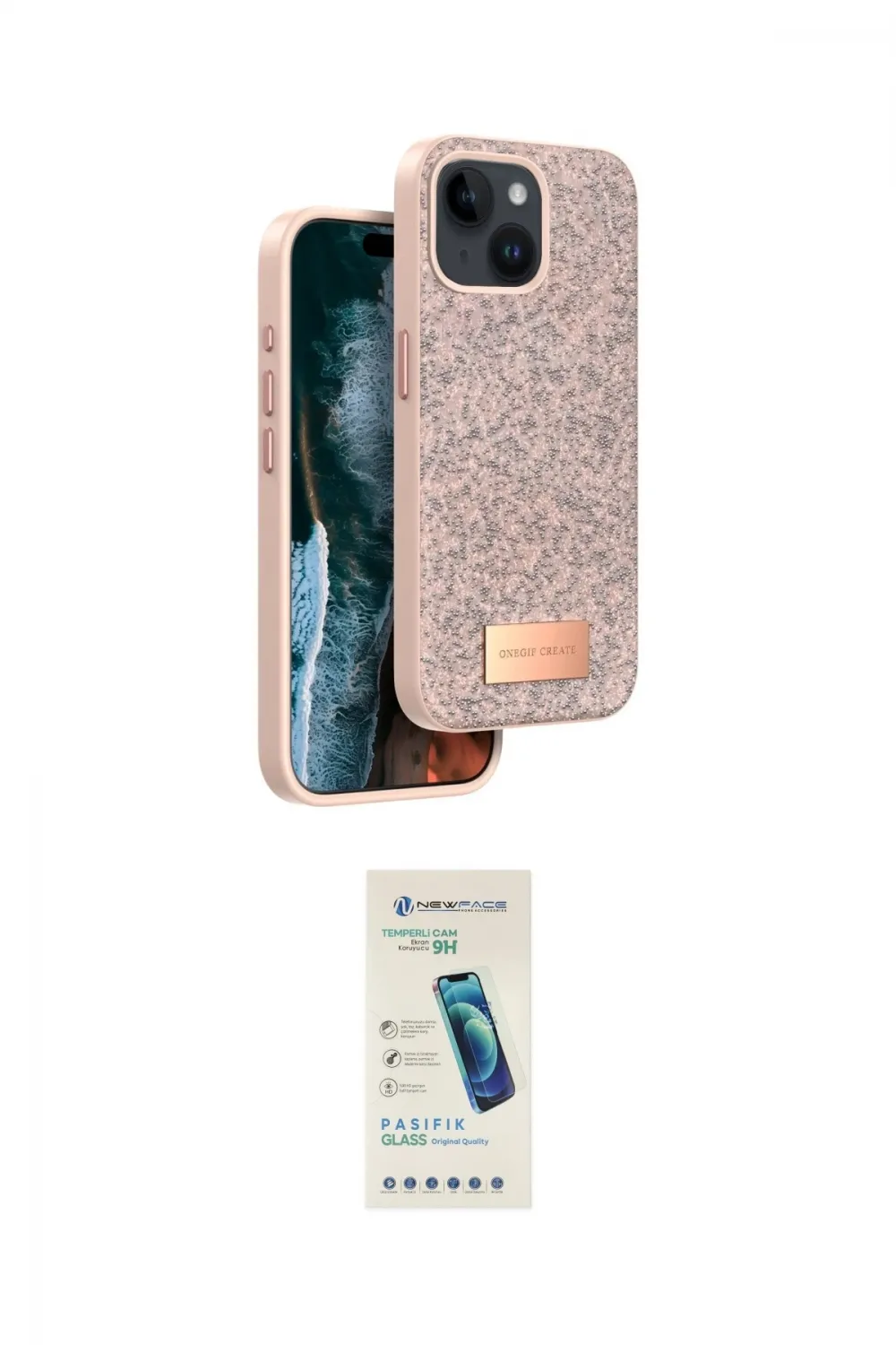 ieg™ iPhone 14 Kılıf Vadi Klasik Serisi - Şeffaf Pasifik Cam Ekran Koruyucu