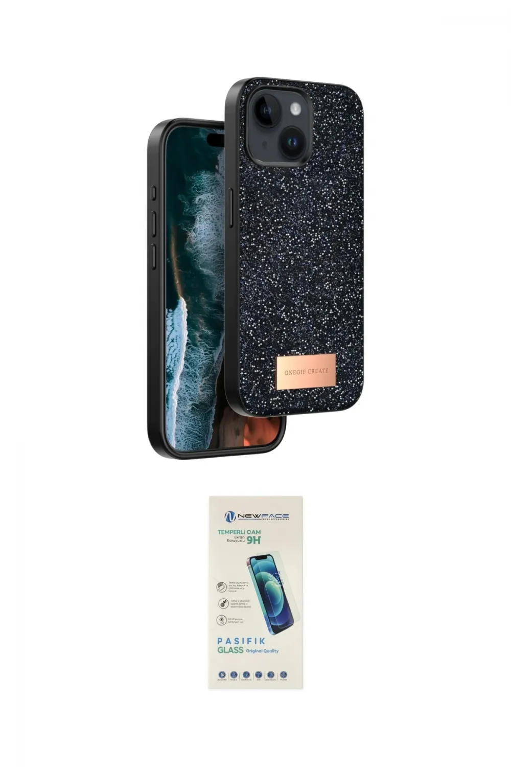 ieg™ iPhone 14 Kılıf Vadi Klasik Serisi - Şeffaf Pasifik Cam Ekran Koruyucu