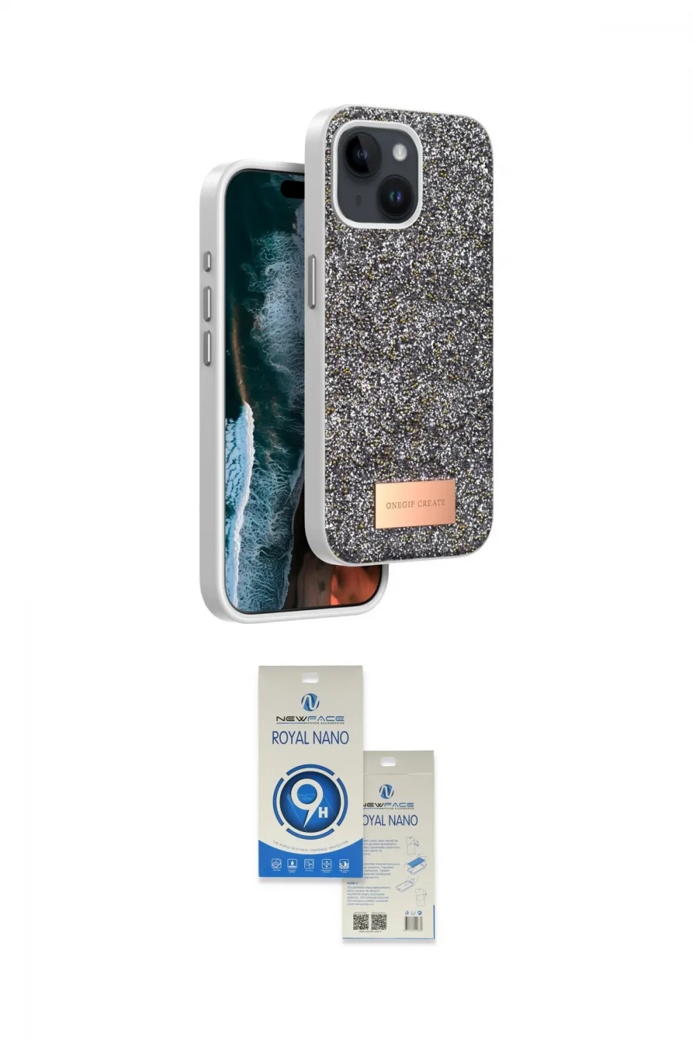 ieg™ iPhone 14 Kılıf Vadi Klasik Serisi - Şeffaf Royal Nano Ekran Koruyucu