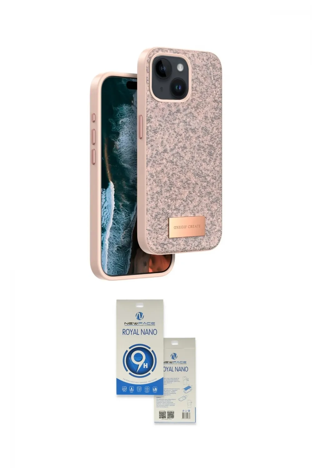 ieg™ iPhone 14 Kılıf Vadi Klasik Serisi - Şeffaf Royal Nano Ekran Koruyucu