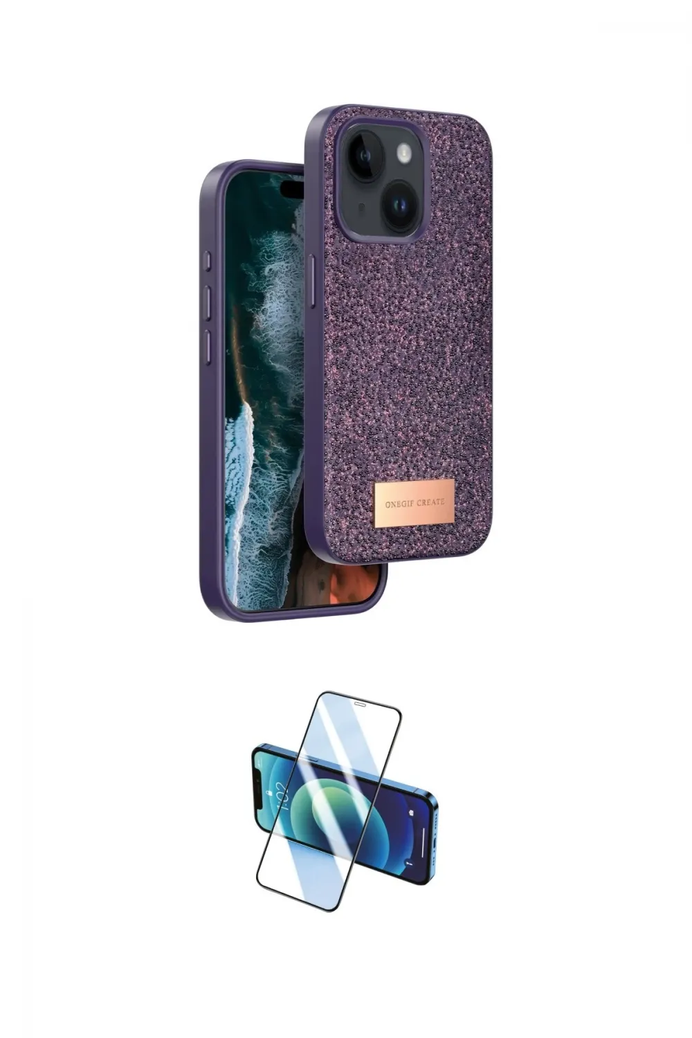 ieg™ iPhone 14 Kılıf Vadi Klasik Serisi - Siyah 3D Antistatik Cam Ekran Koruyucu