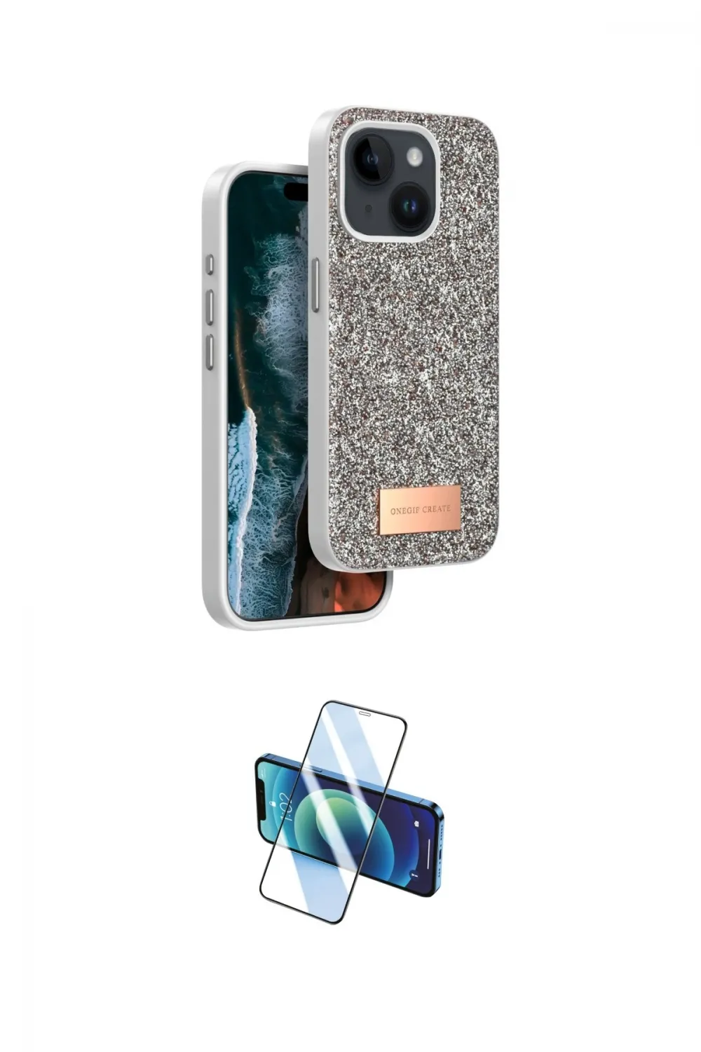 ieg™ iPhone 14 Kılıf Vadi Klasik Serisi - Siyah 3D Antistatik Cam Ekran Koruyucu