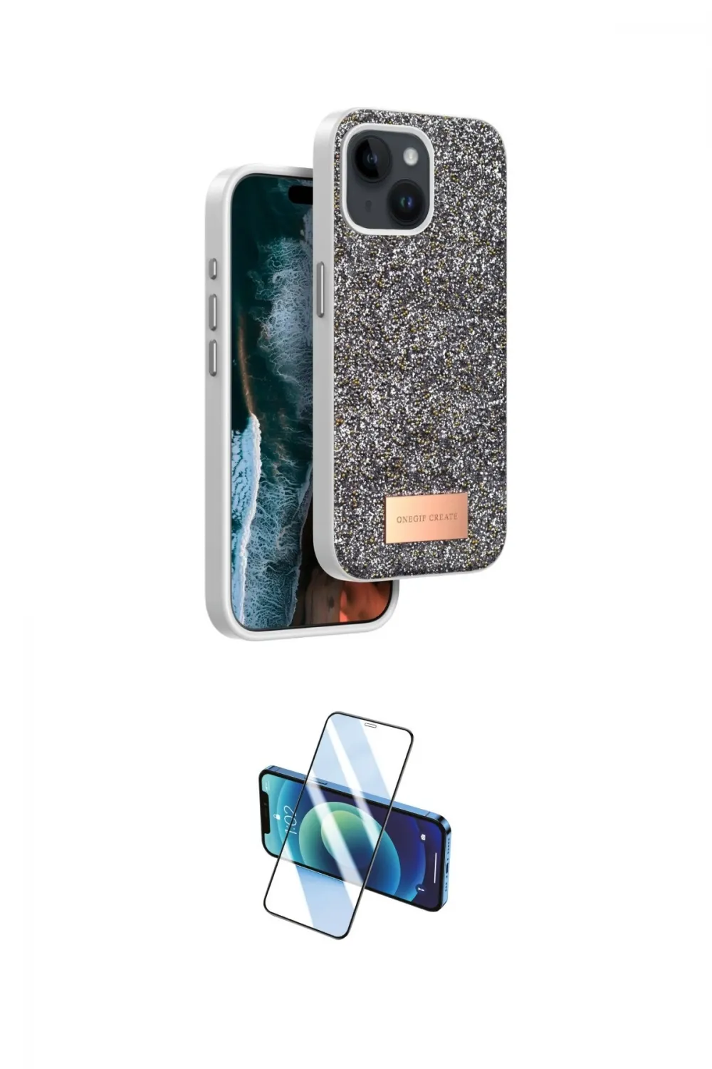 ieg™ iPhone 14 Kılıf Vadi Klasik Serisi - Siyah 3D Antistatik Cam Ekran Koruyucu