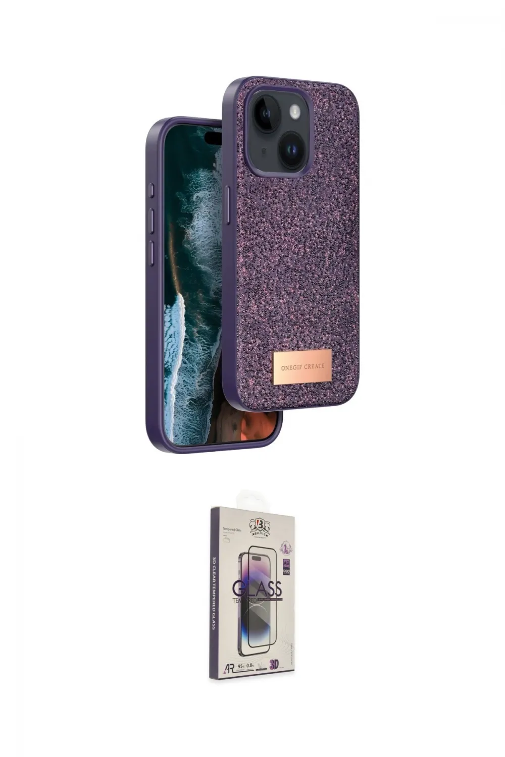 ieg™ iPhone 14 Kılıf Vadi Klasik Serisi - Siyah Bilvis 3D Cam Ekran Koruyucu