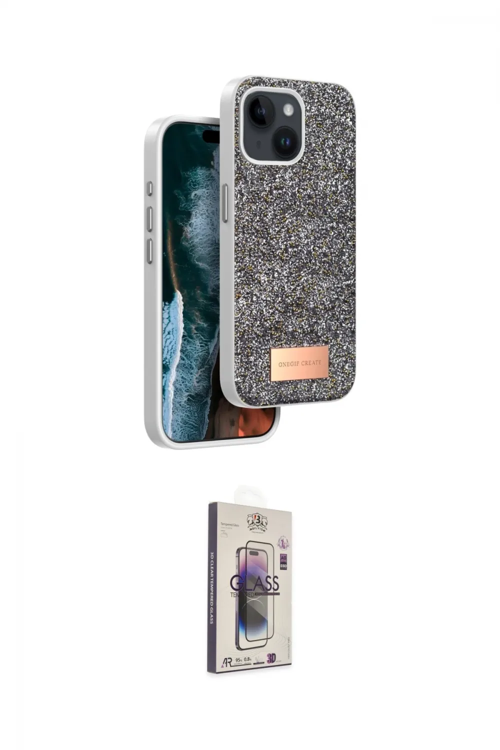 ieg™ iPhone 14 Kılıf Vadi Klasik Serisi - Siyah Bilvis 3D Cam Ekran Koruyucu