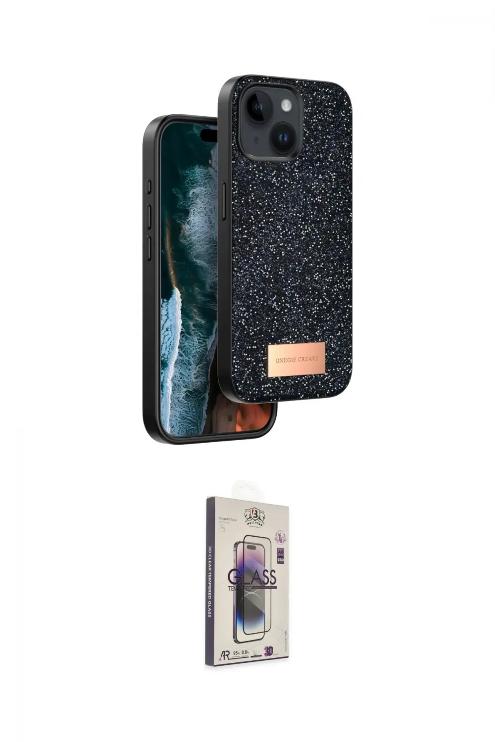 ieg™ iPhone 14 Kılıf Vadi Klasik Serisi - Siyah Bilvis 3D Cam Ekran Koruyucu