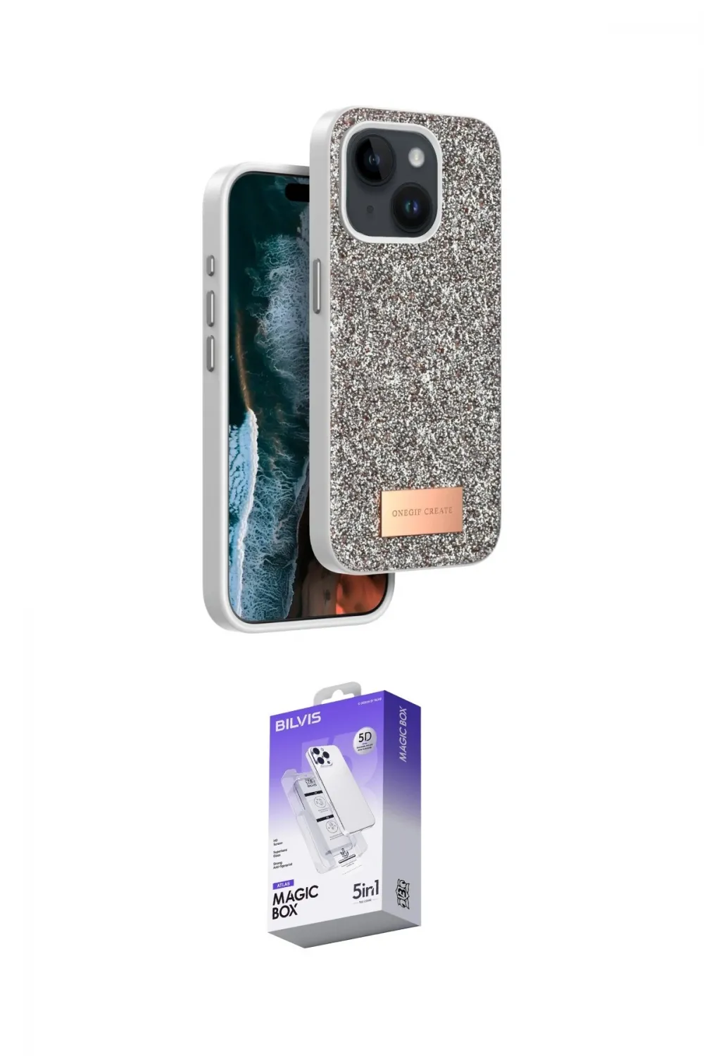 ieg™ iPhone 14 Kılıf Vadi Klasik Serisi - Siyah Bilvis 5in1 3D Magic Cam Ekran Koruyucu