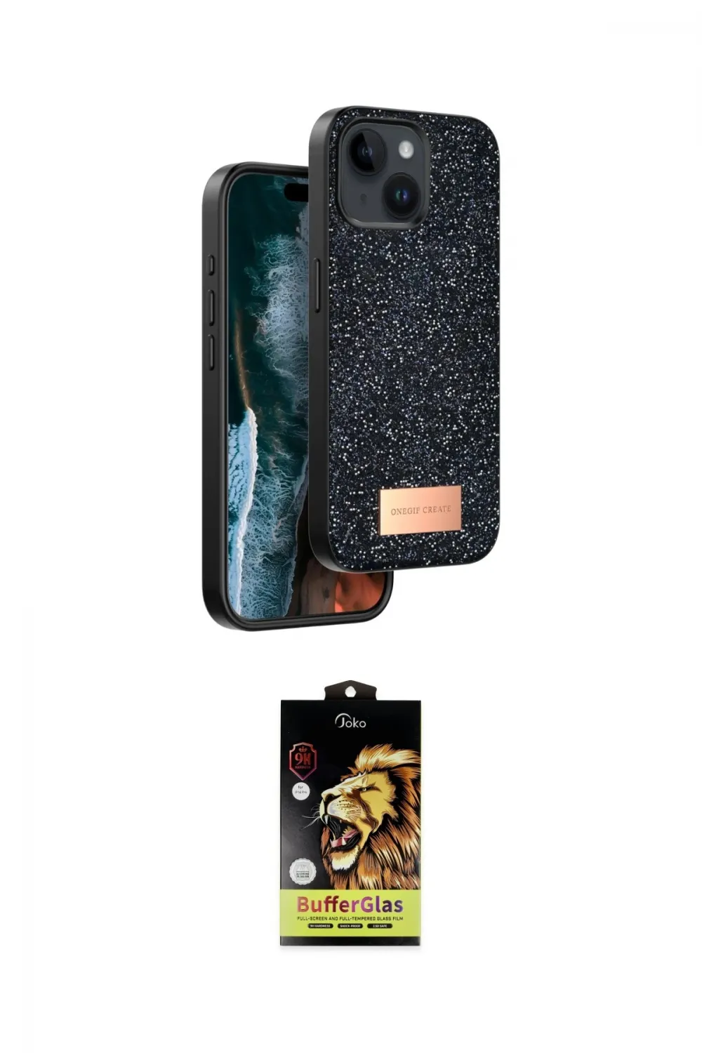 ieg™ iPhone 14 Kılıf Vadi Klasik Serisi - Siyah Buffer Cam Ekran Koruyucu