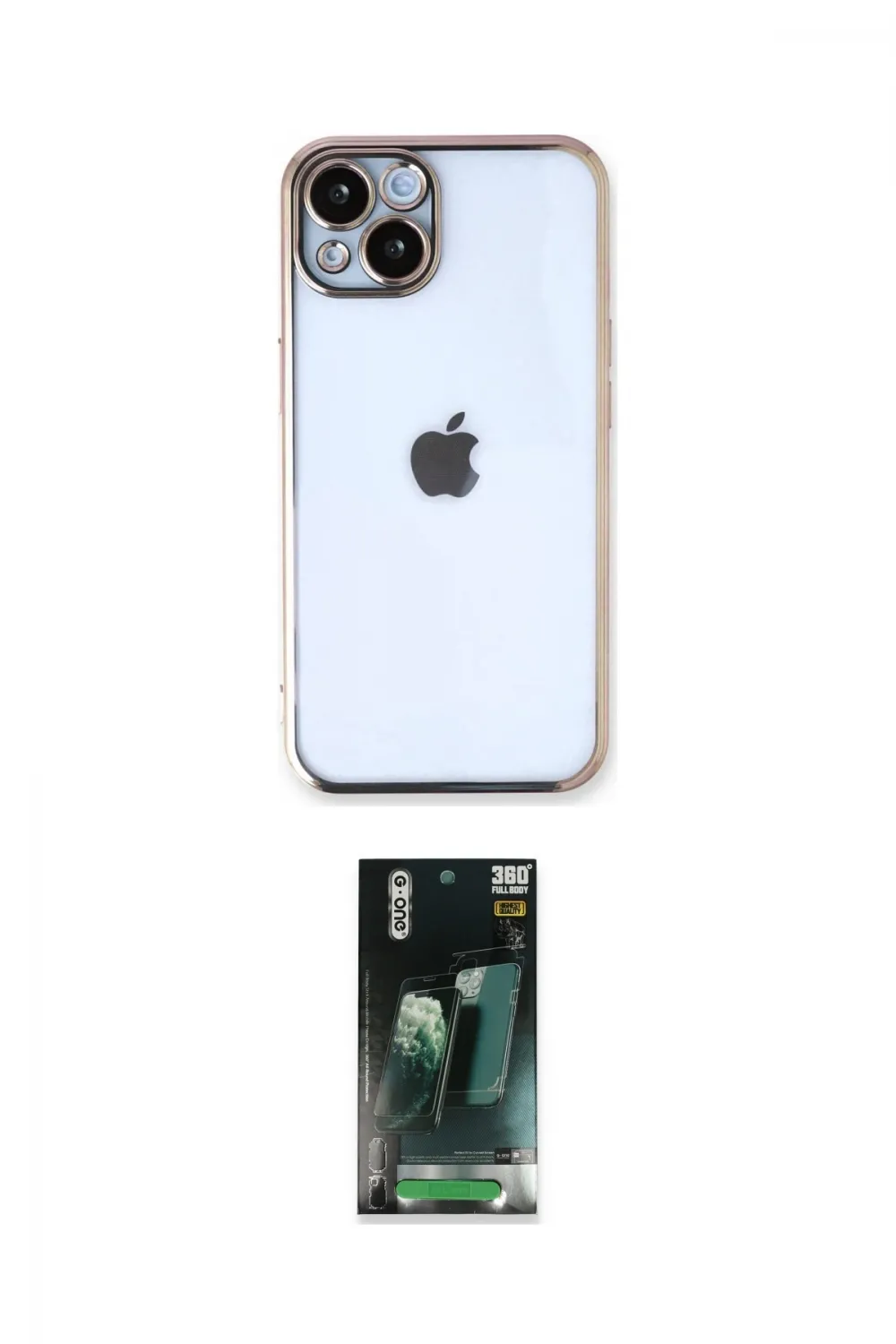 ieg™ iPhone 14 Kılıf Vadi Minimal - Şeffaf 360 Full Body Arka Koruyucu