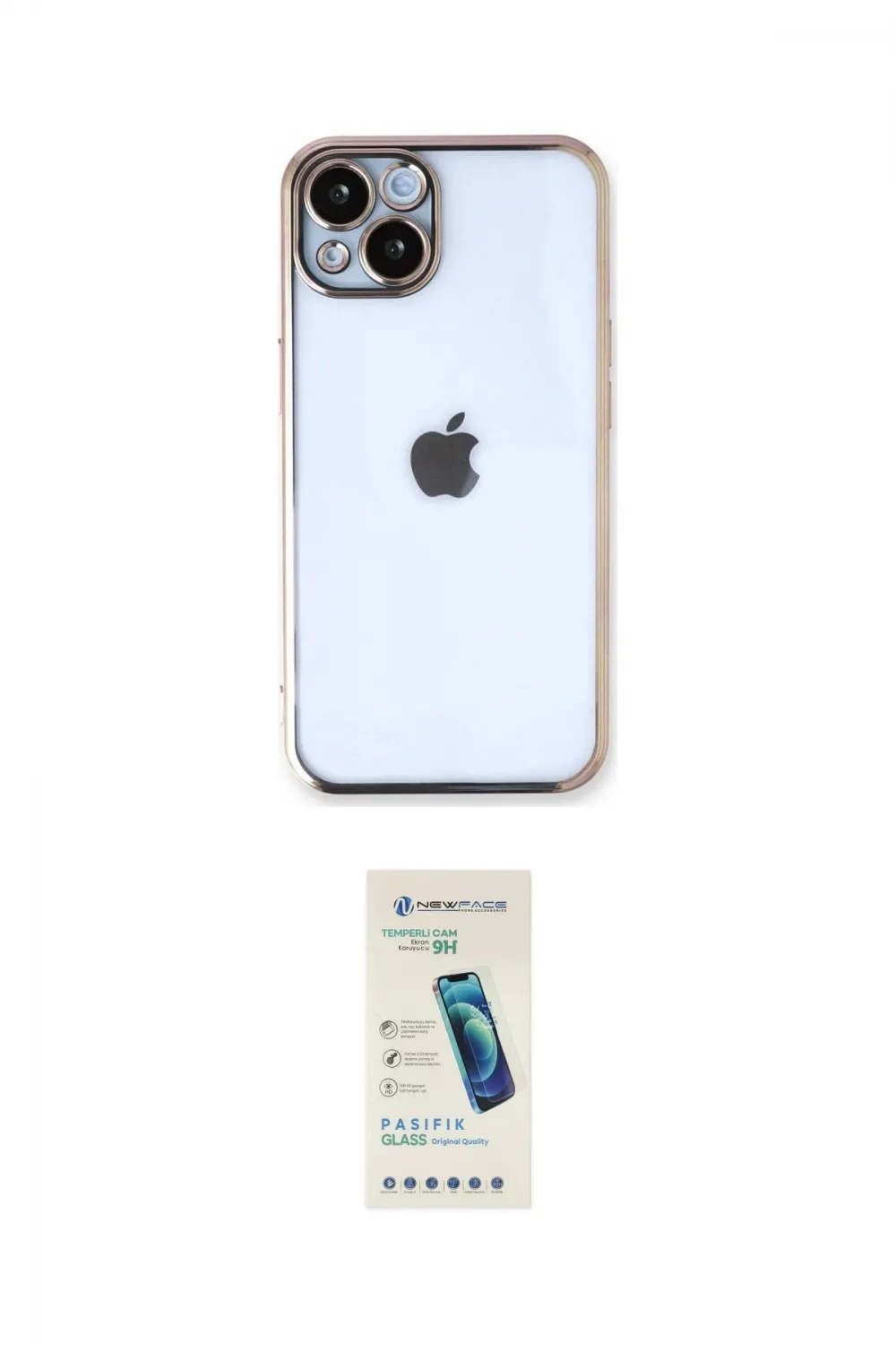 ieg™ iPhone 14 Kılıf Vadi Minimal - Şeffaf Pasifik Cam Ekran Koruyucu