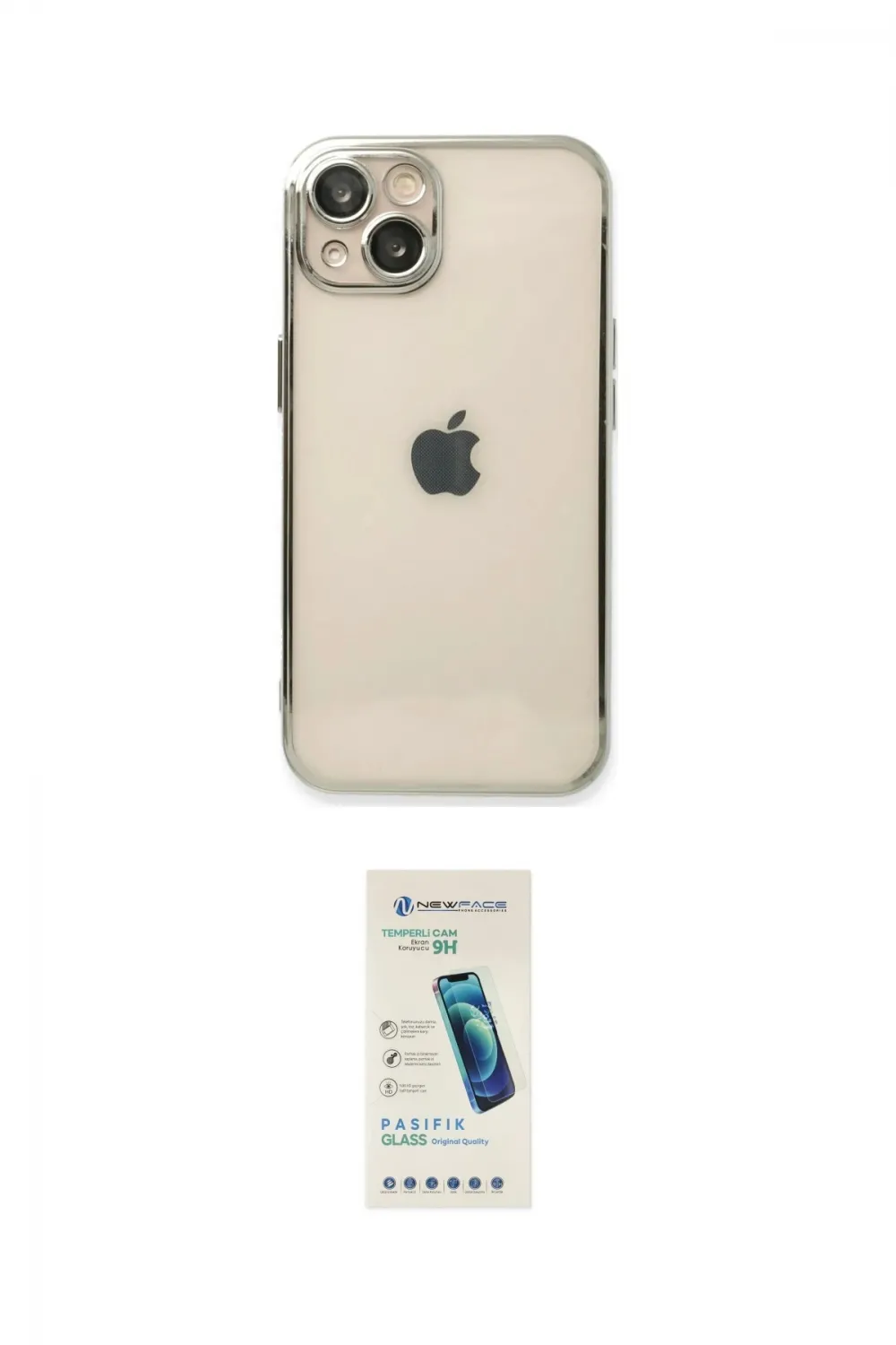 ieg™ iPhone 14 Kılıf Vadi Minimal - Şeffaf Pasifik Cam Ekran Koruyucu