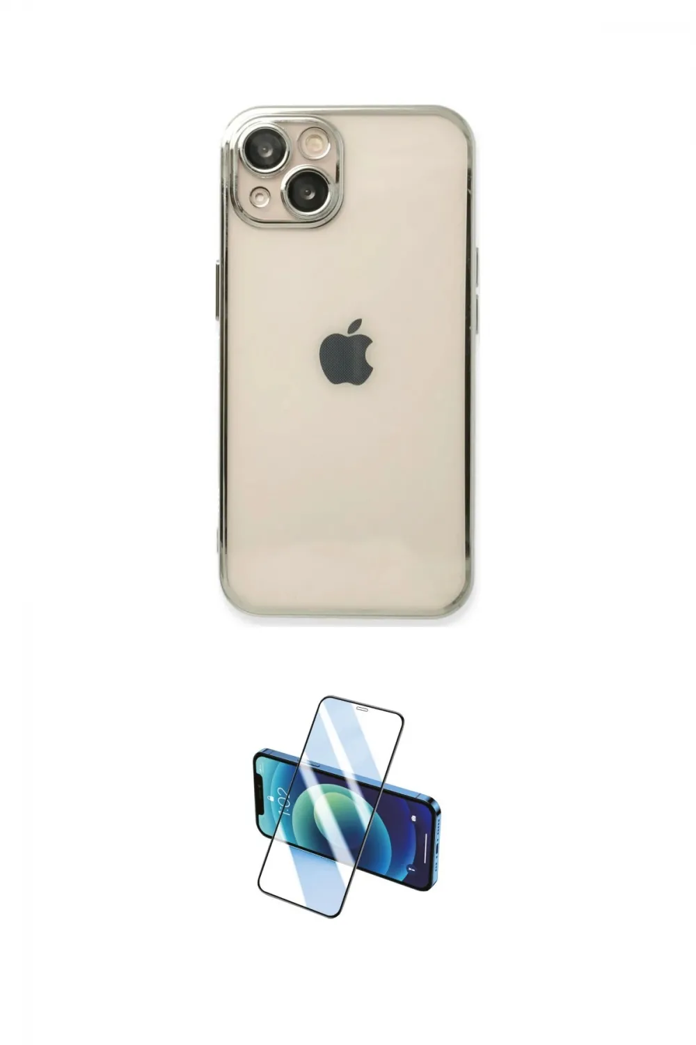 ieg™ iPhone 14 Kılıf Vadi Minimal - Siyah 3D Antistatik Cam Ekran Koruyucu