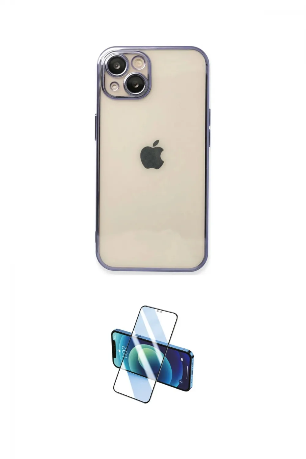 ieg™ iPhone 14 Kılıf Vadi Minimal - Siyah 3D Antistatik Cam Ekran Koruyucu