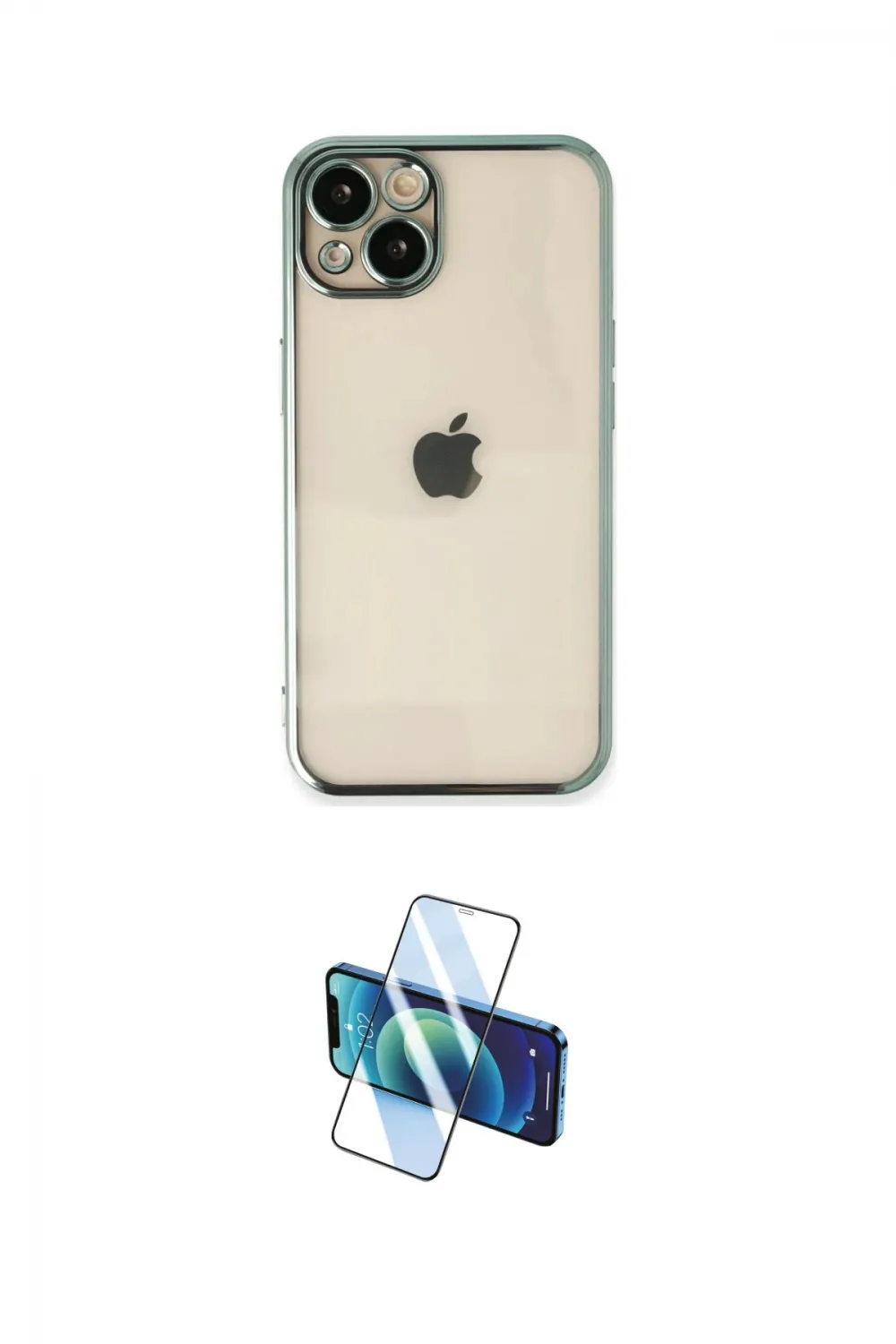 ieg™ iPhone 14 Kılıf Vadi Minimal - Siyah 3D Antistatik Cam Ekran Koruyucu
